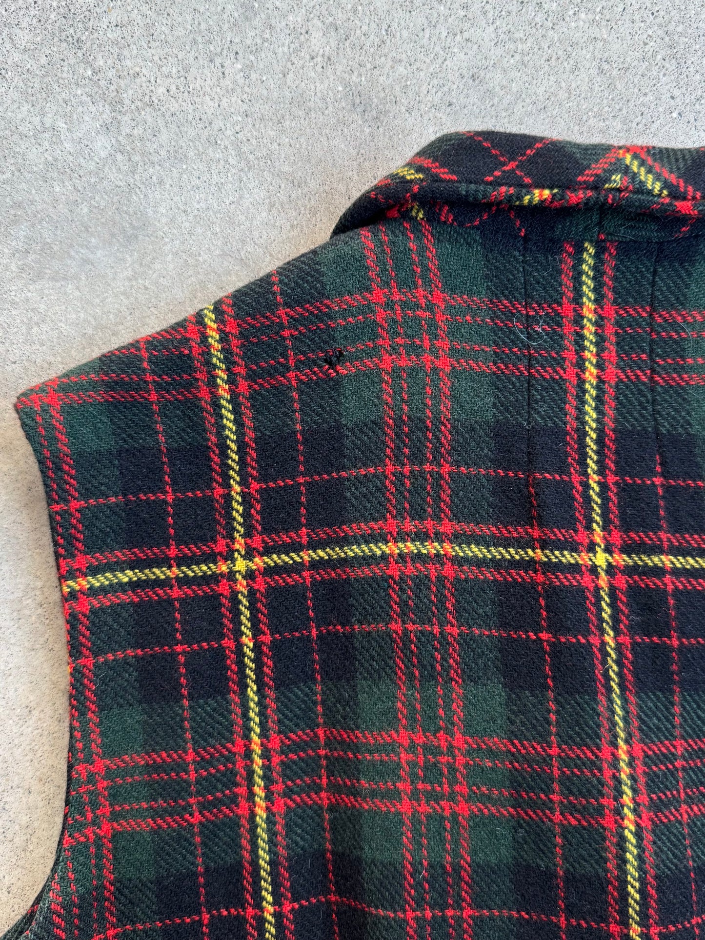 Vintage 1980s Tartan Plaid Buttoned Vest Top | XS