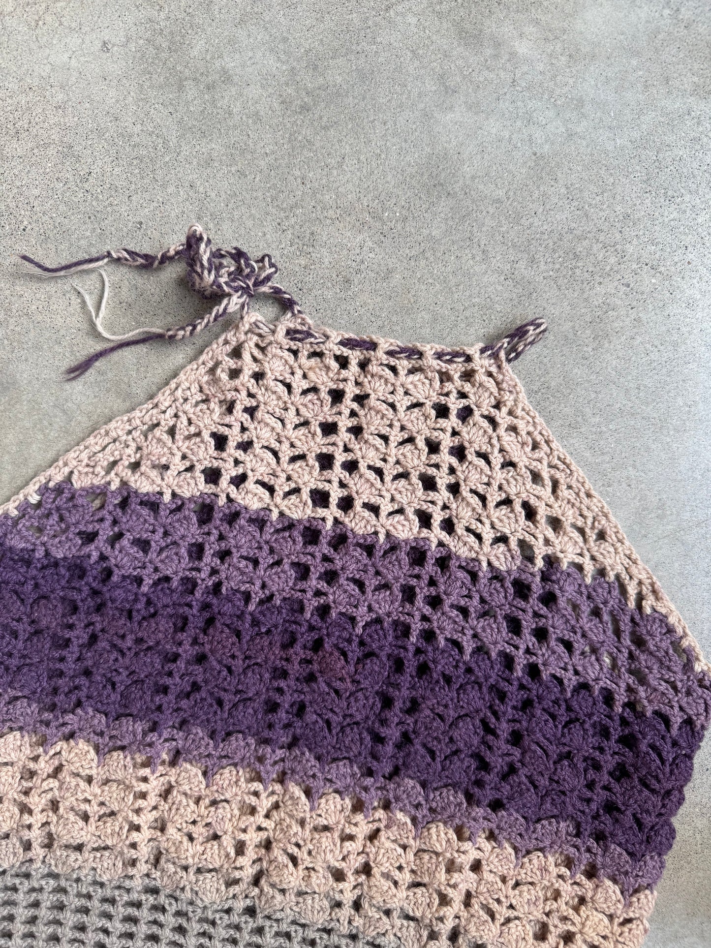 Vintage 1970s/80s Handmade Crochet Halter Top | Medium