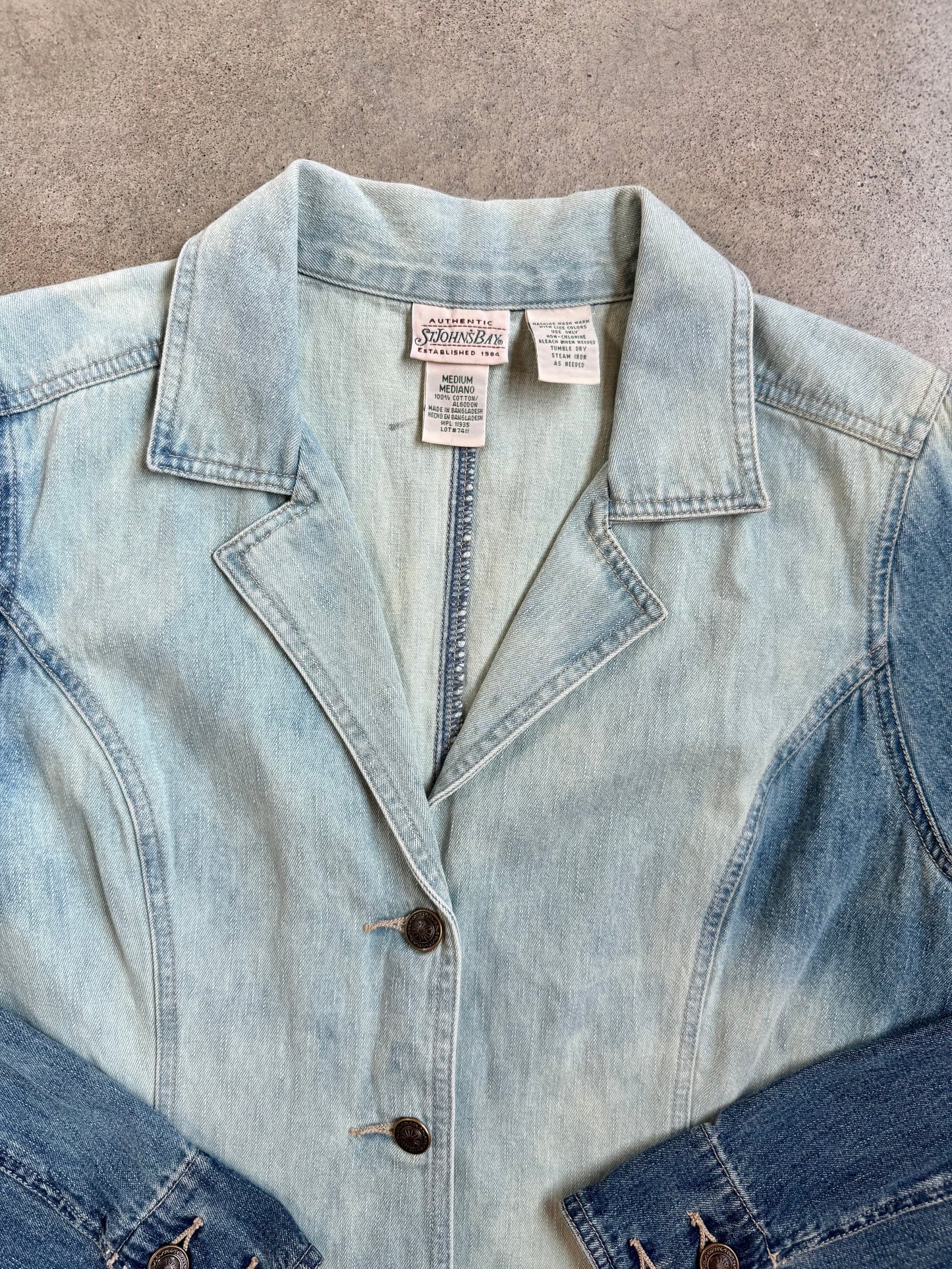 Vintage 1990s St. John’s Bay Acid Wash Denim Blazer Jacket | Medium