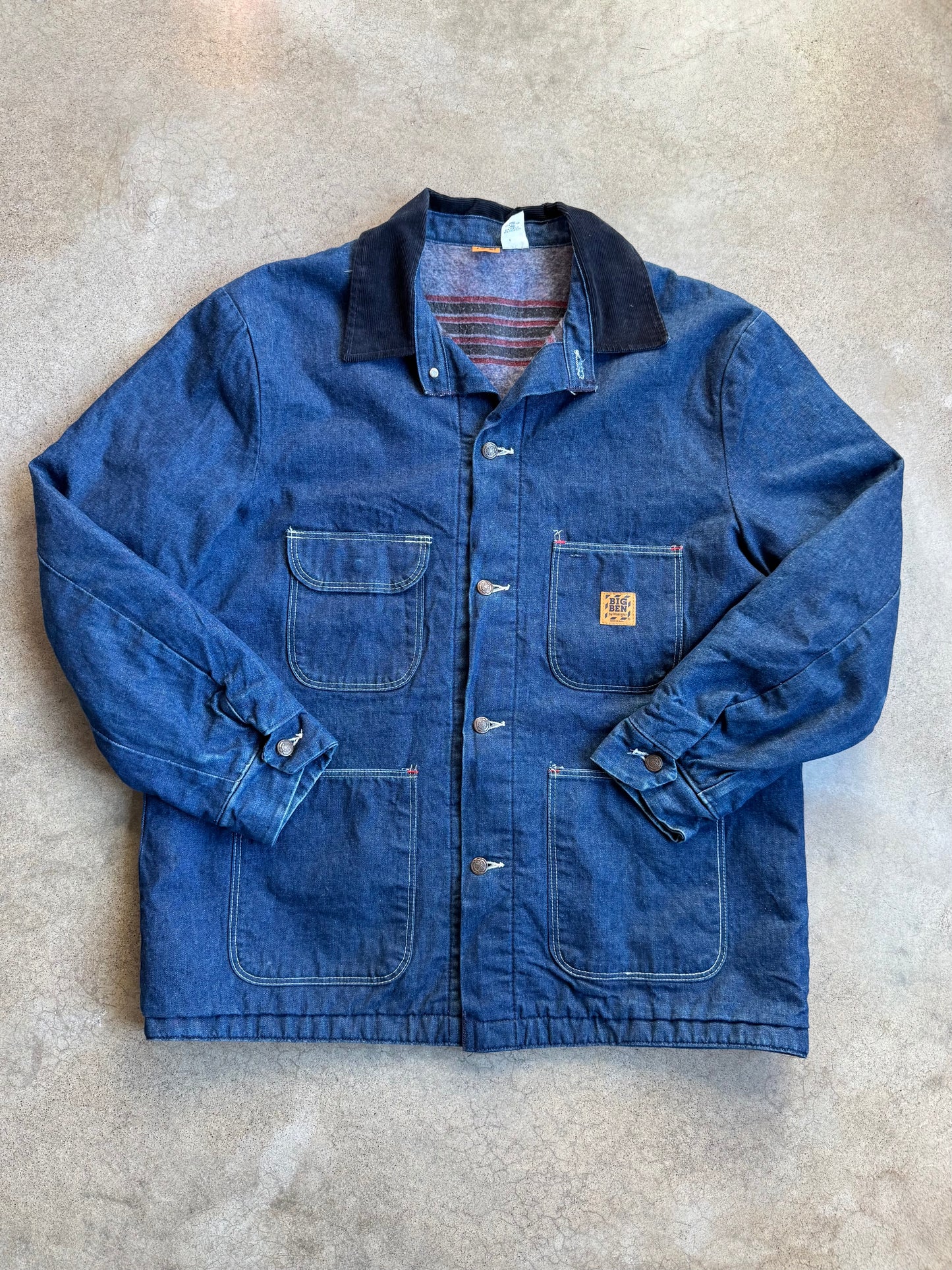 Vintage 1980s Wrangler Big Ben Blanket-Lined Denim Chore Coat | 44