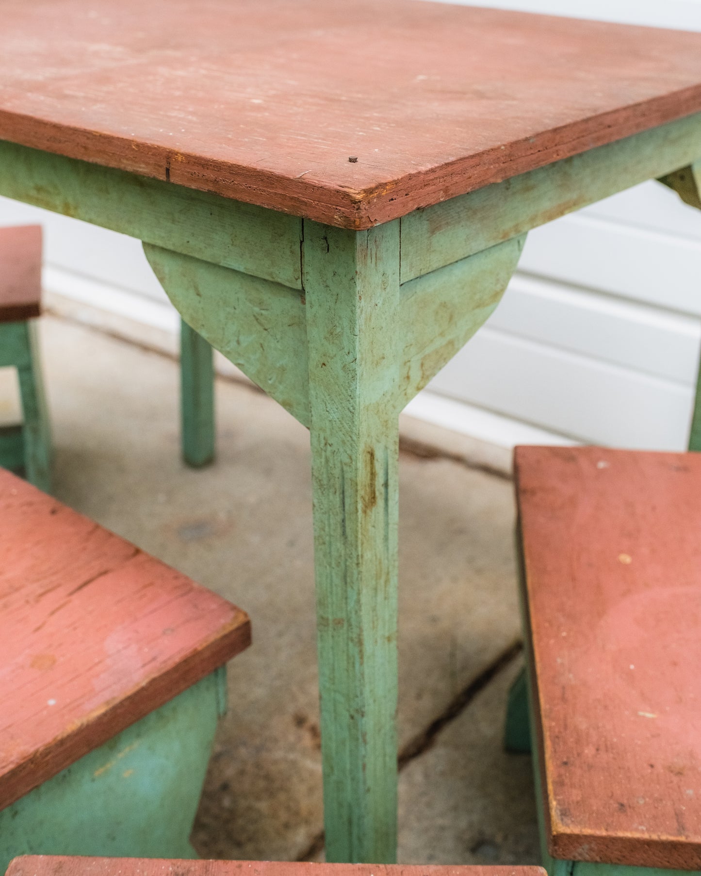 Vintage 1930s/40s Painted Wood Children’s Table & Stools Set