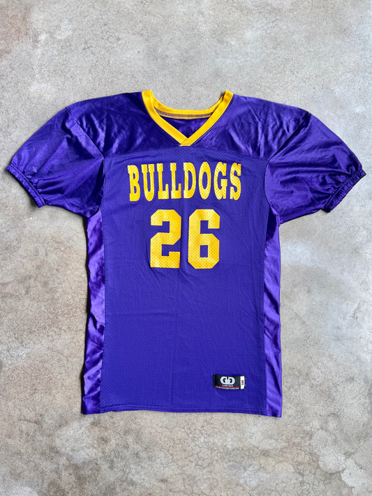 Vintage Game Gear Purple & Yellow "Bulldogs" Football Jersey | Small