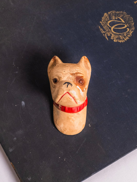 Vintage 1930s Chalkware Bulldog Wall Hanging