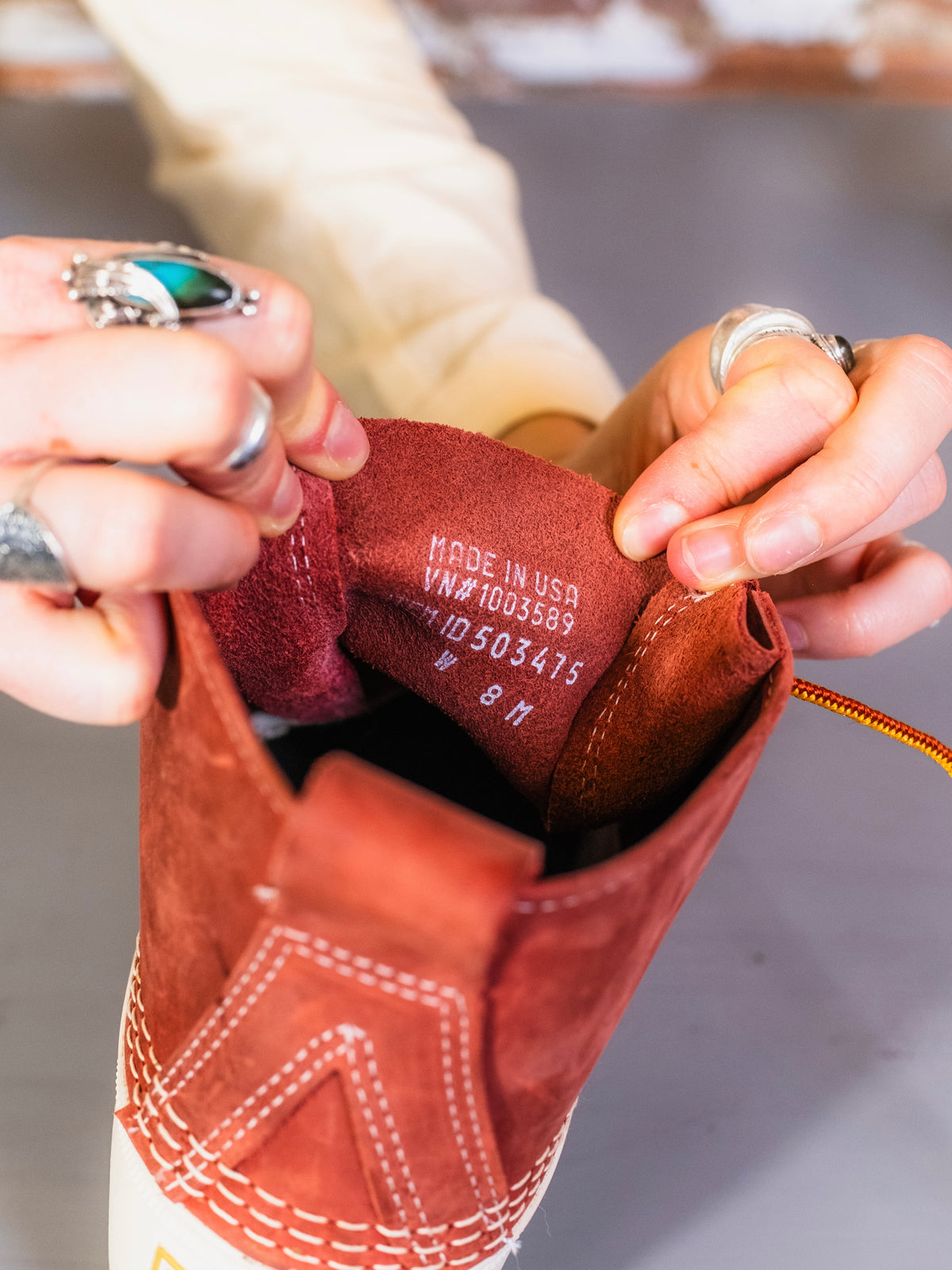 L.L. Bean Limited Edition Red Suede & White Rubber Bean Boots | Women’s 8