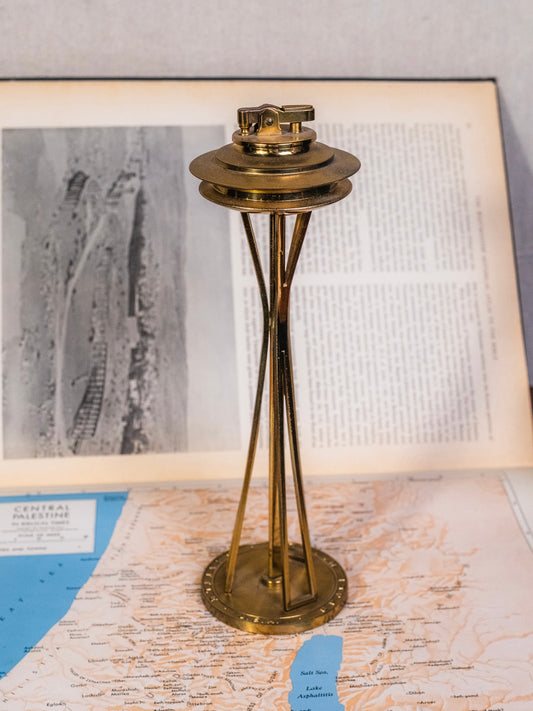 Vintage 1950s Brass Seattle Space Needle Desk Lighter