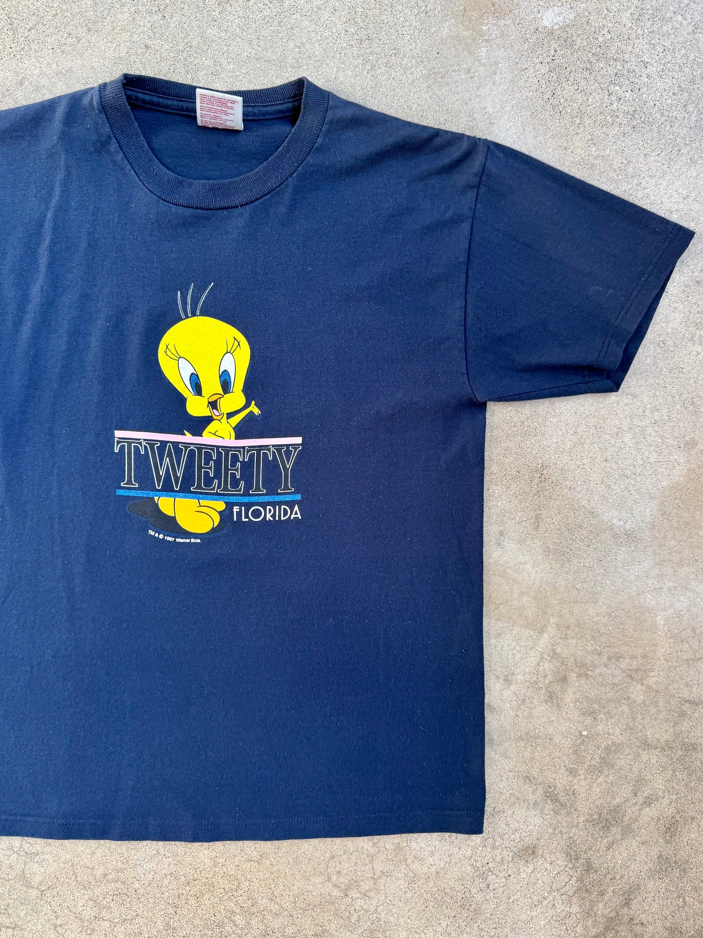 Vintage 1990s Tweety Bird Florida Graphic Tee | Youth XL