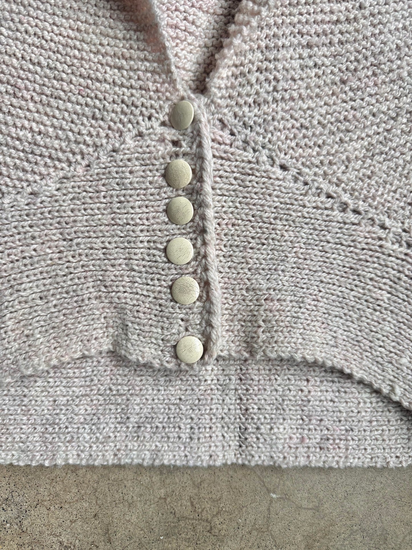 Vintage Handmade Knit Sleeveless V-Neck Cropped Cardigan | M/L