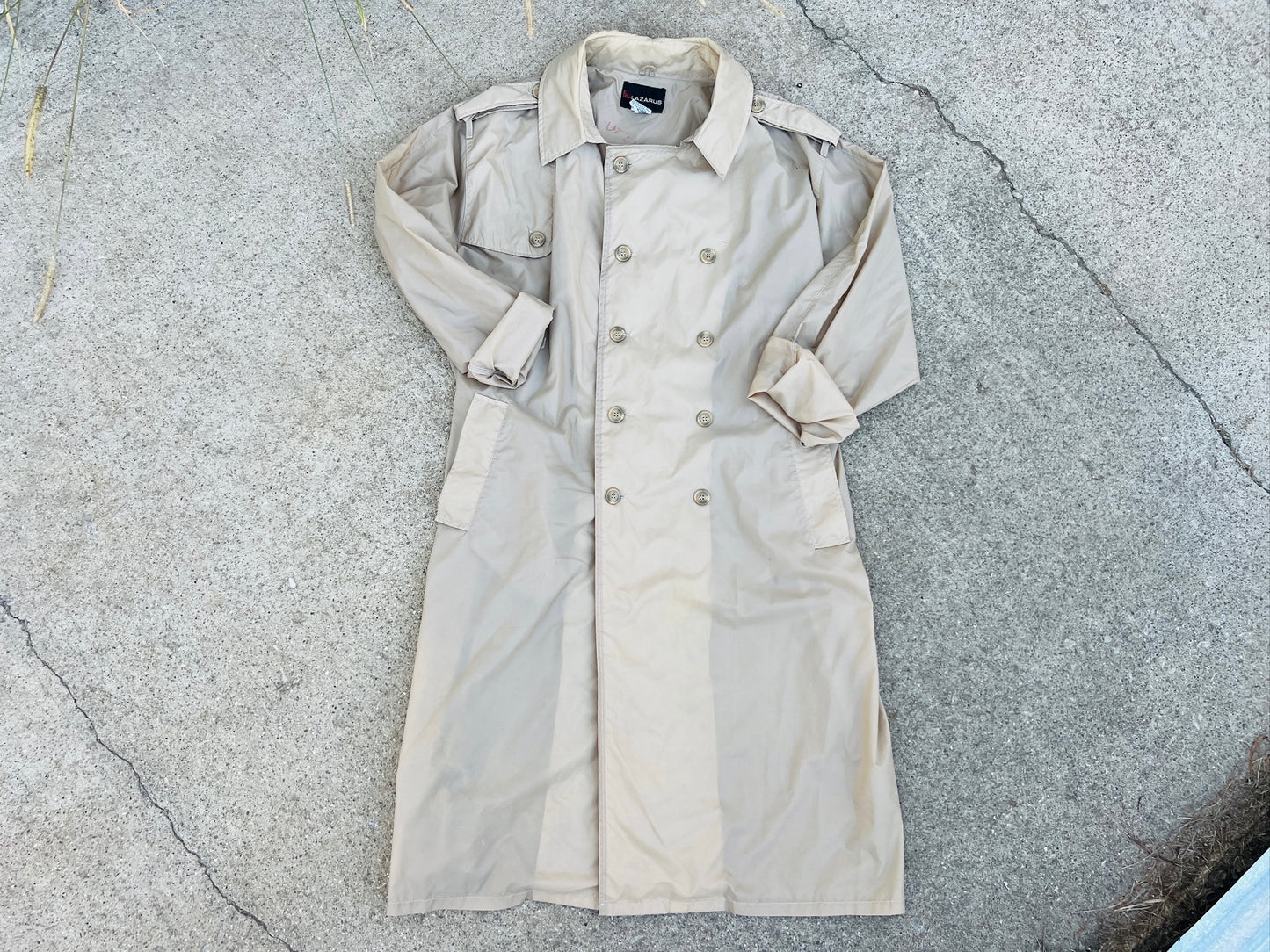 Vintage 1980s Lazarus Lightweight Nylon Trench Coat