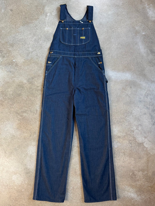 Vintage 1970s Sears Toughskins Dark Wash Denim Overalls | 34x34