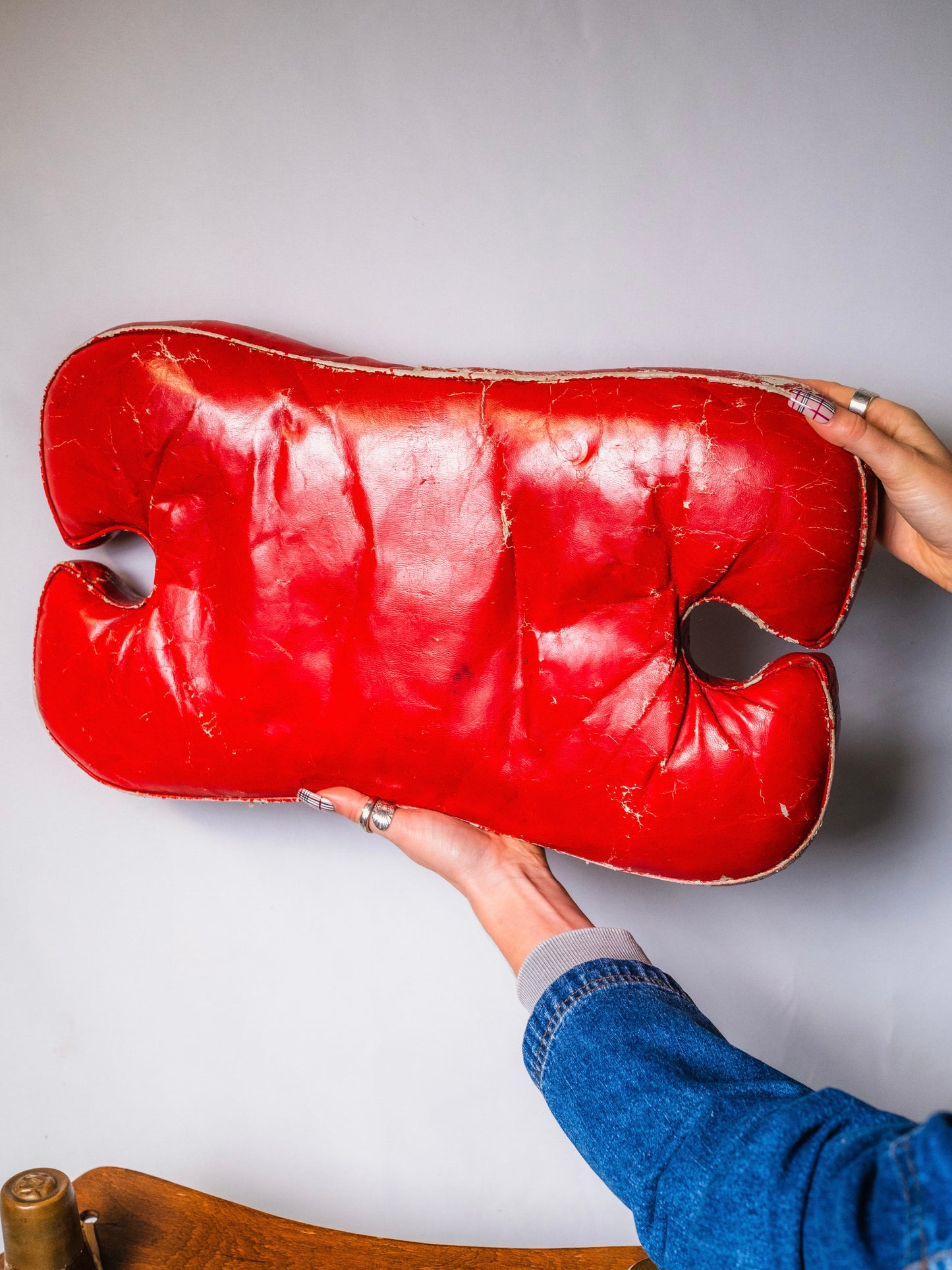 Vintage 1960s Rustic Camel Saddle Footstool