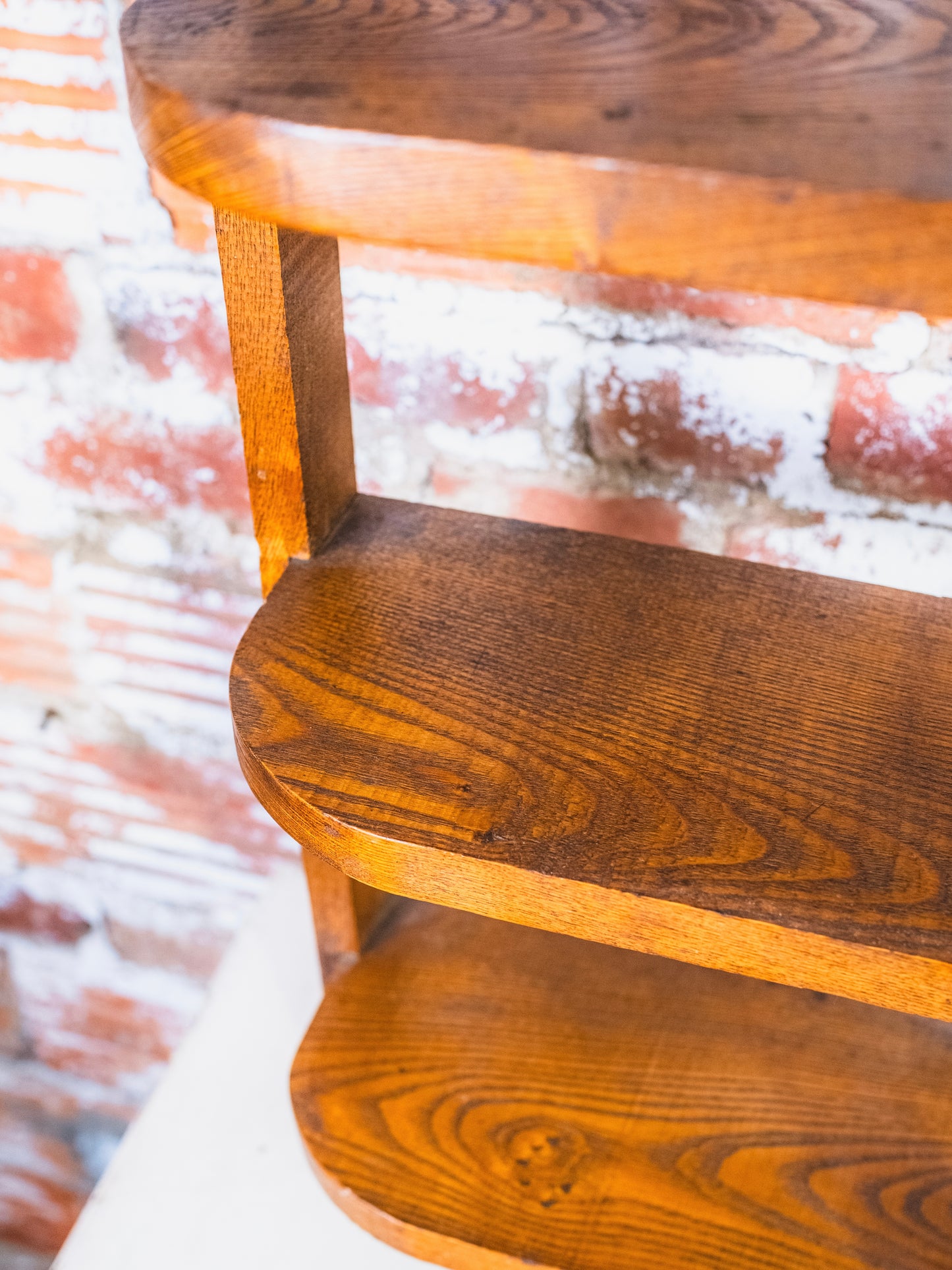 Vintage Mission Style 3-Tier Wooden Display Shelf