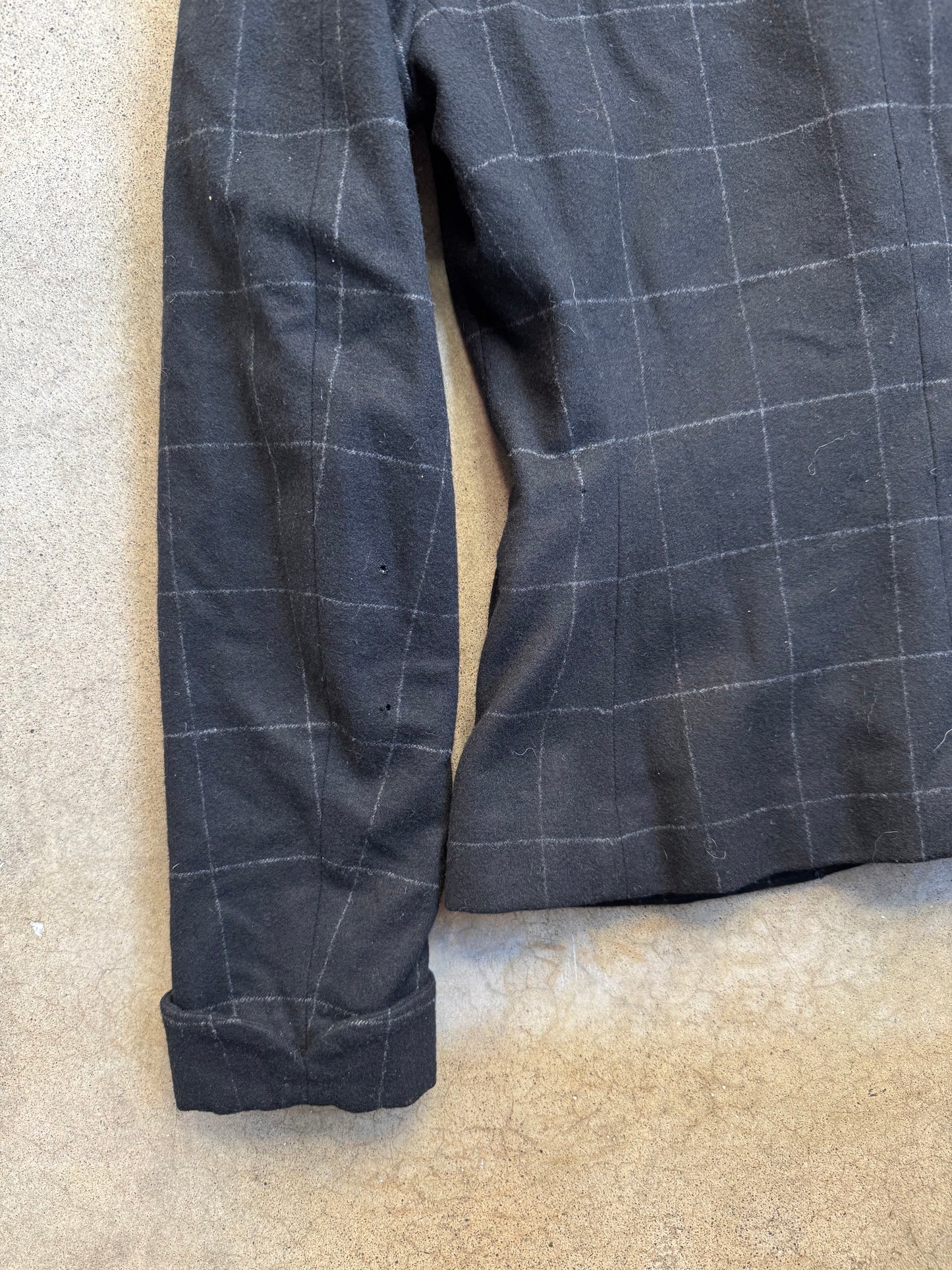 Vintage 1990s Ralph Lauren Black Check Pattern Wool & Cashmere Two-Piece Suit | Women’s 6