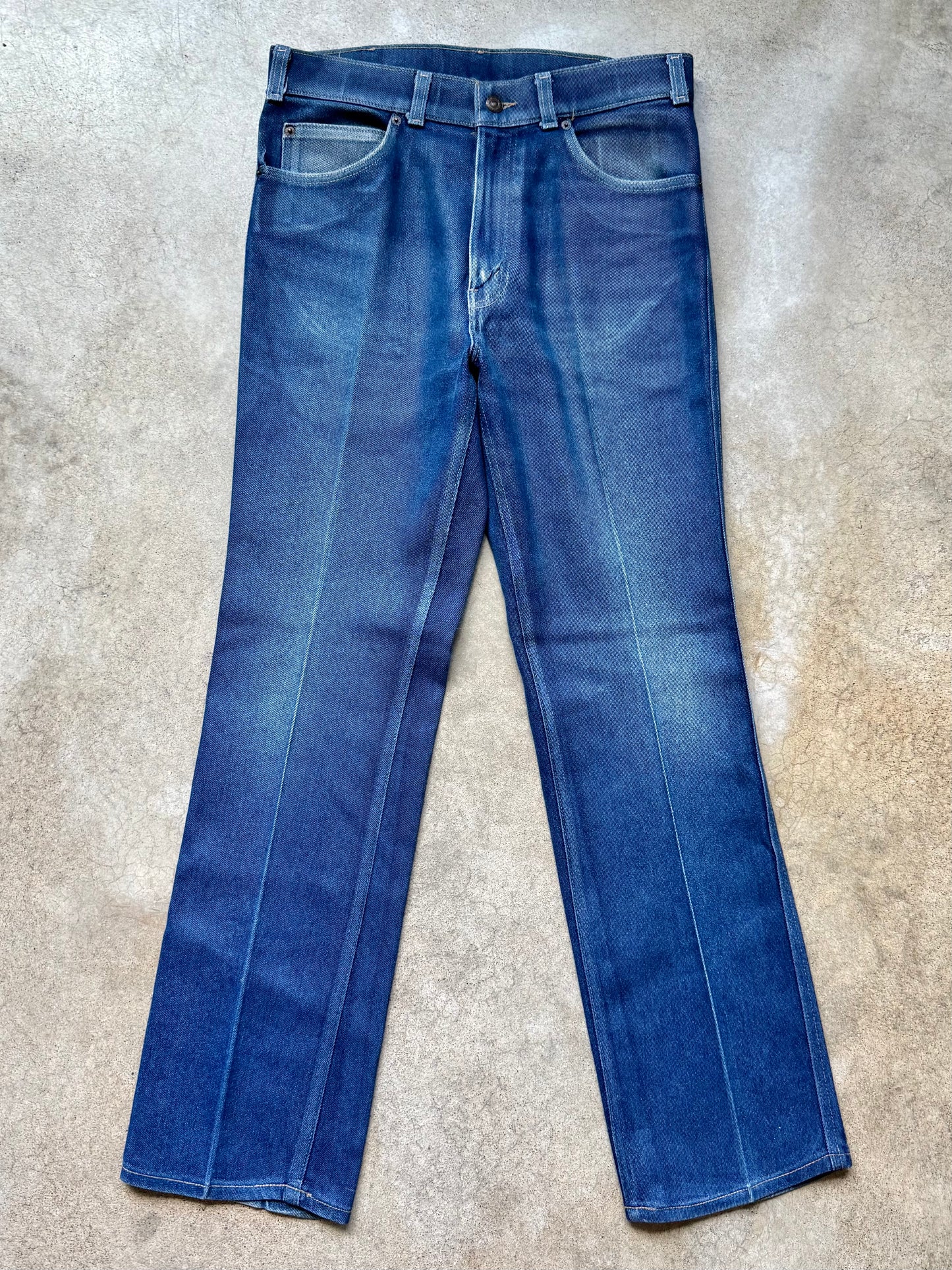 Vintage 1980s Levi’s Action Jeans “Skosh More Room” Faded Dark Wash Jeans | 32x32