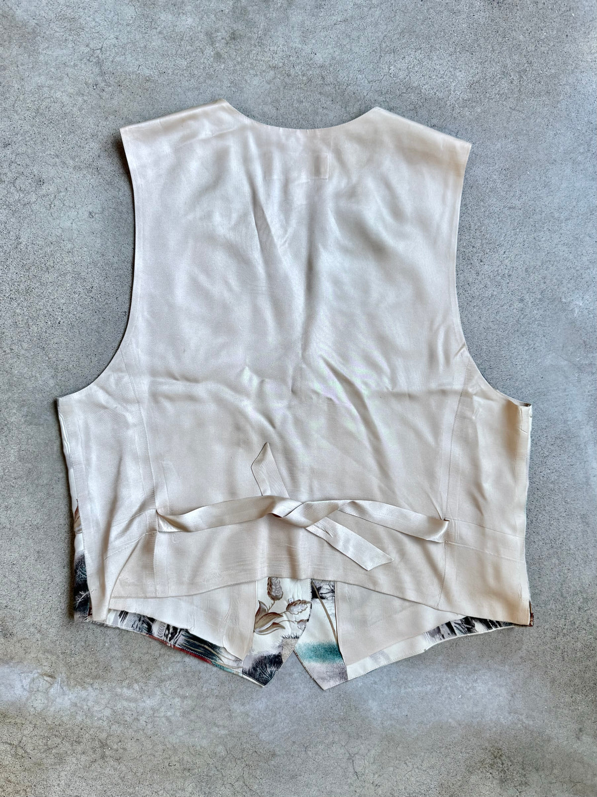 Vintage 1990s Liz Claiborne Hunting Dogs Silk Waistcoat Vest | Large