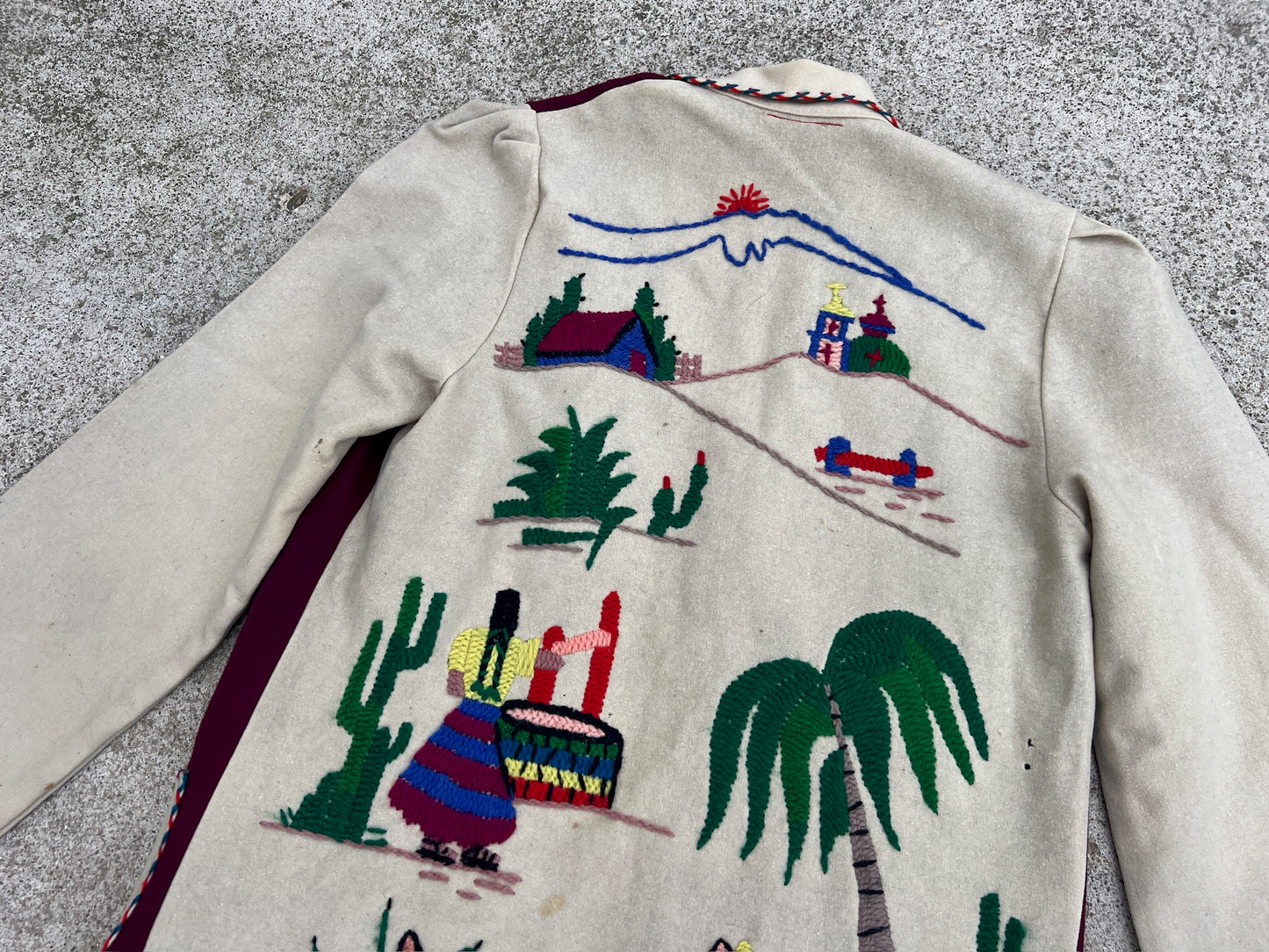 Vintage 1940s Lopez Mexican Embroidered Wool Jacket | XS/S