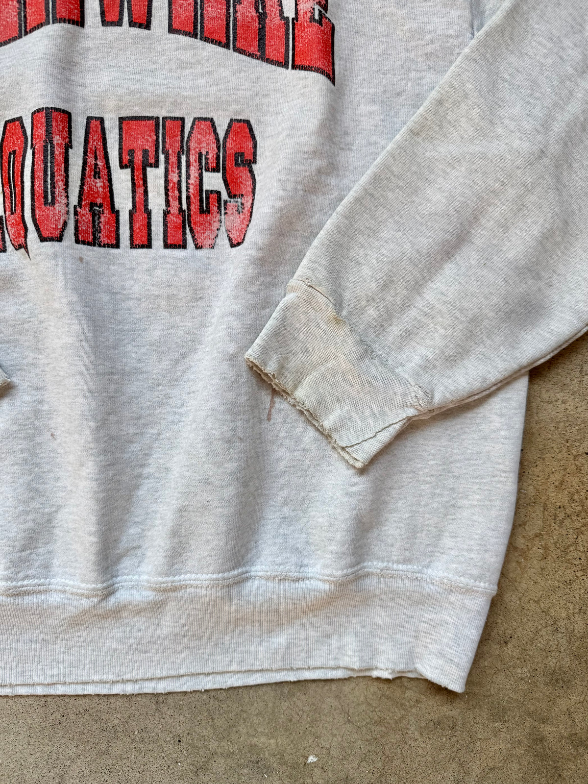 Vintage 1990s Delaware Aquatics Heather Grey Crewneck Sweatshirt | Large