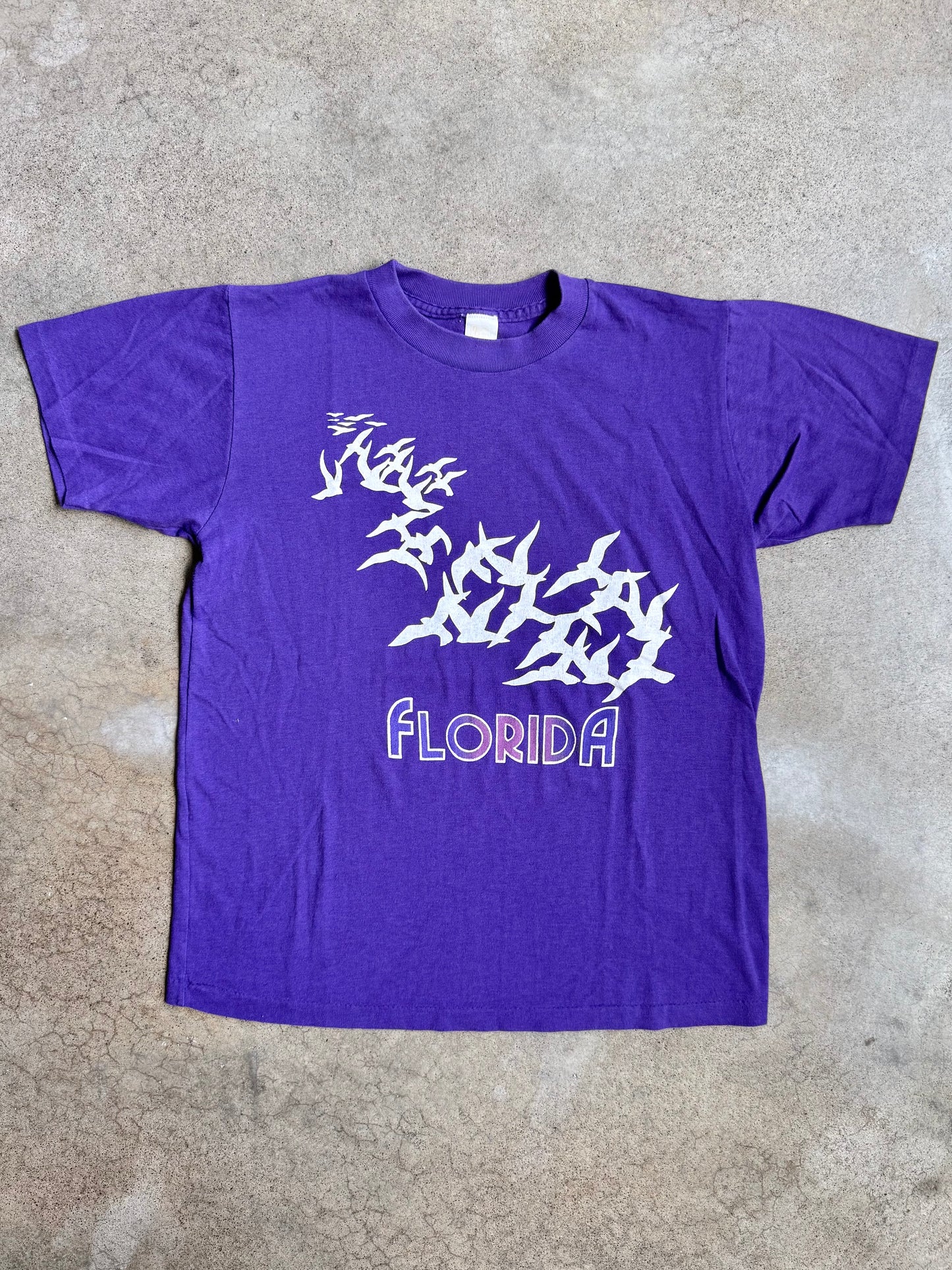 Vintage 1990s Purple Florida Graphic Tee | Medium