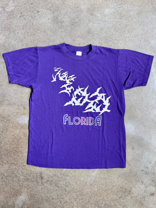 Vintage 1990s Purple Florida Graphic Tee | Medium