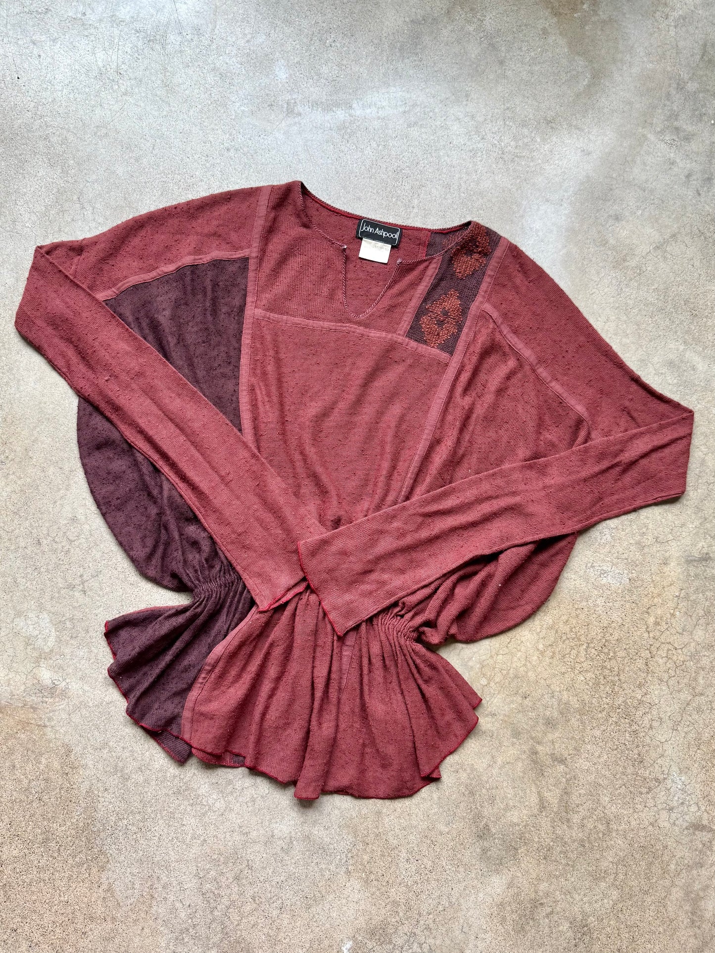 Vintage 1980s John Ashpool Italian Silk-Blend Knit Dolman Sweater | Large