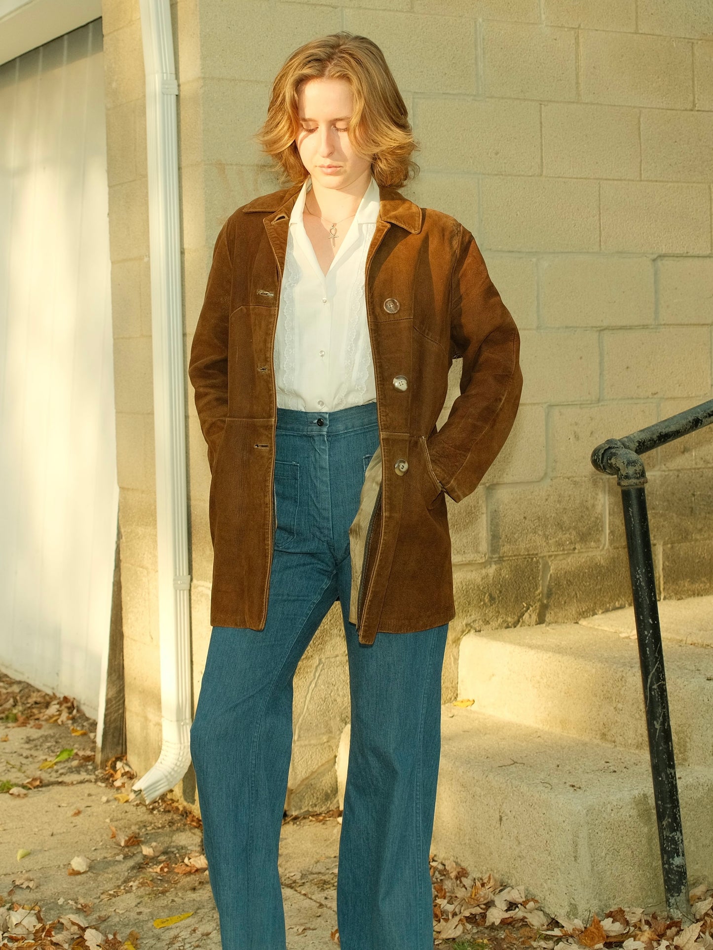 Vintage 1960s Brown Suede Farm Chore Coat | S/M