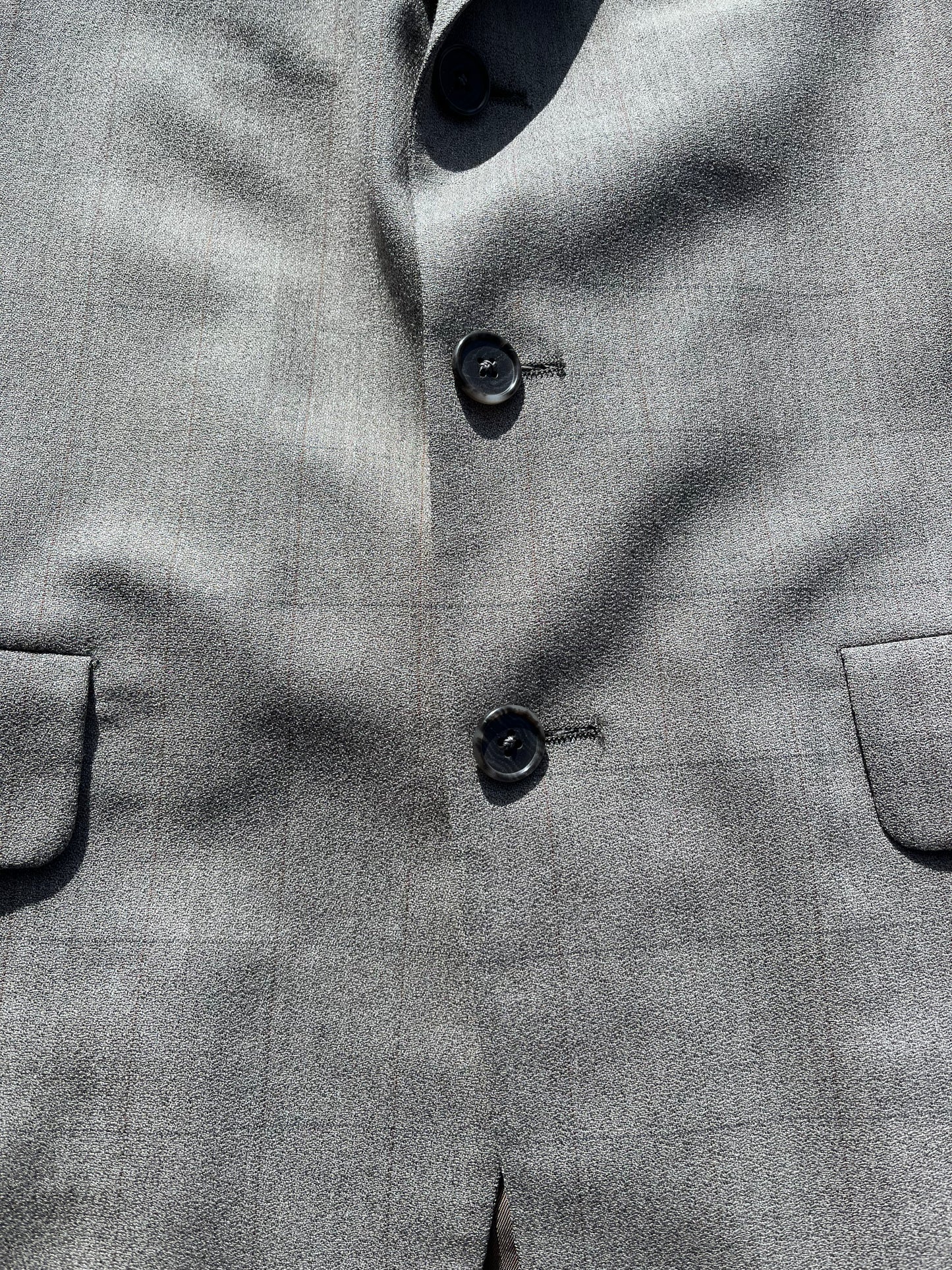 Vintage La Mar Mens Grey Wool Suit | Medium