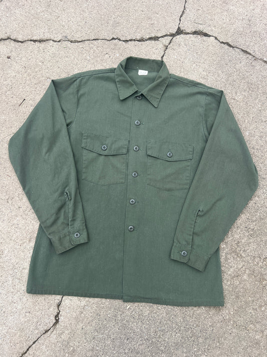 70's Foreit Green Vietnam Era Button Down