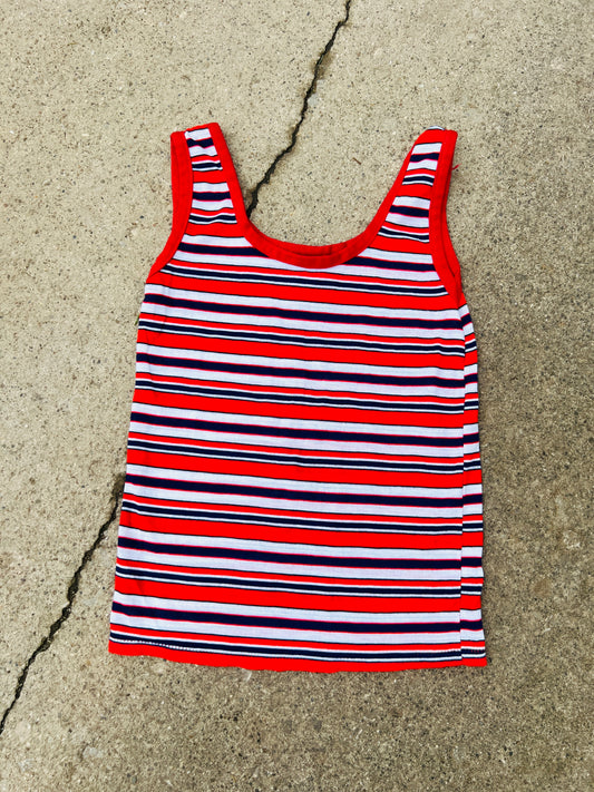 70's JR Brand Red and Blue Striped Tank