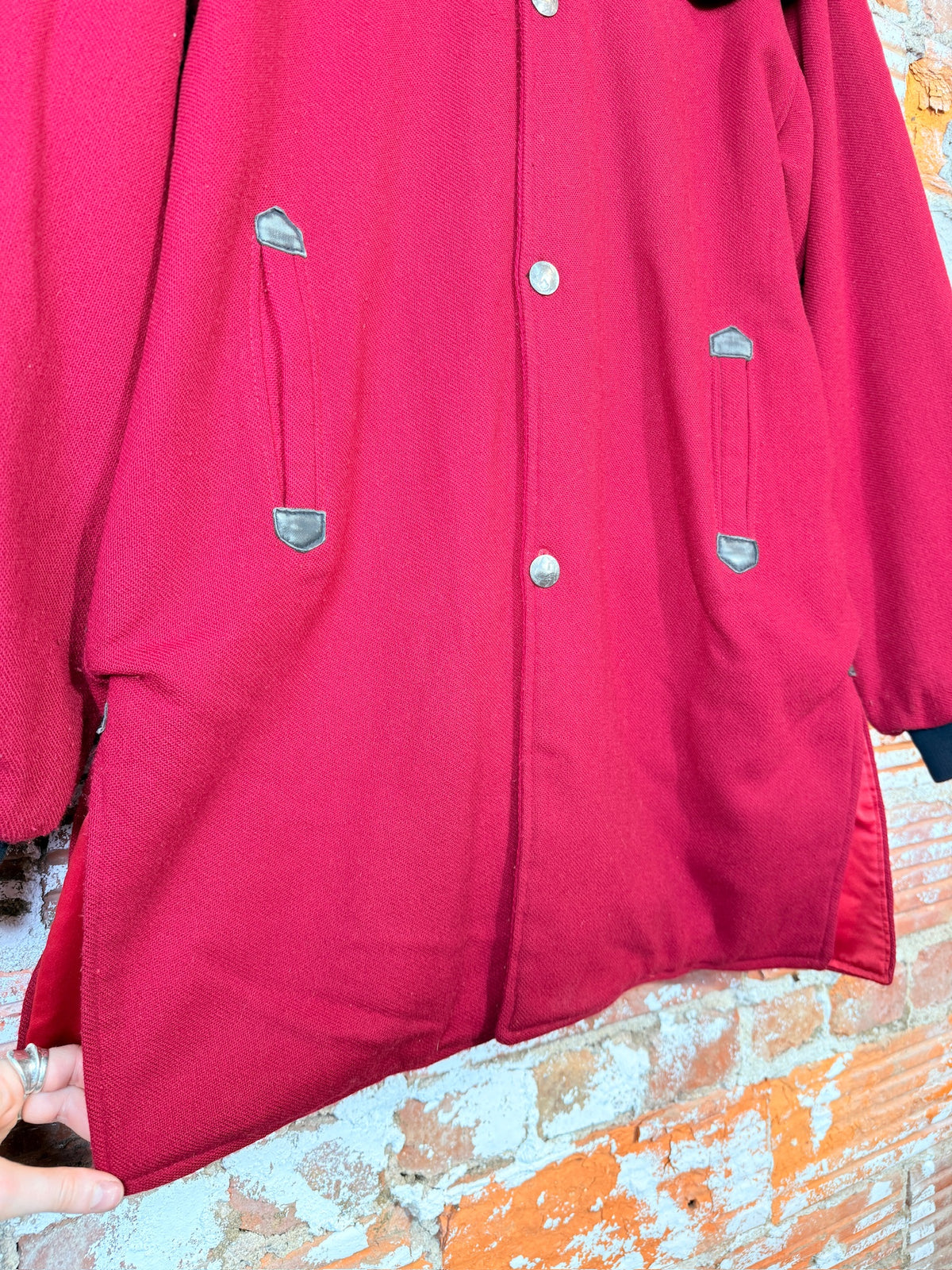 Vintage 1960's/70's Red Bear Paw Pattern Buffalo Button Jacket