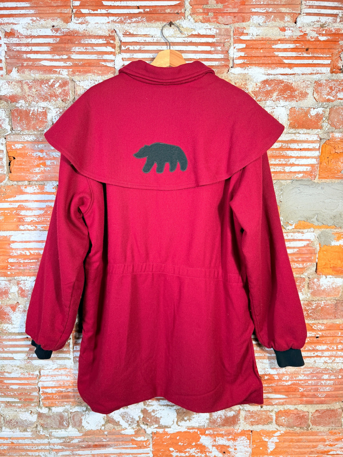 Vintage 1960's/70's Red Bear Paw Pattern Buffalo Button Jacket