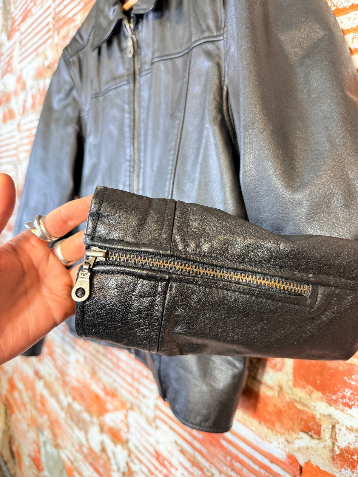 Vintage 1990's Wilson Black Leather Zip Up Jacket