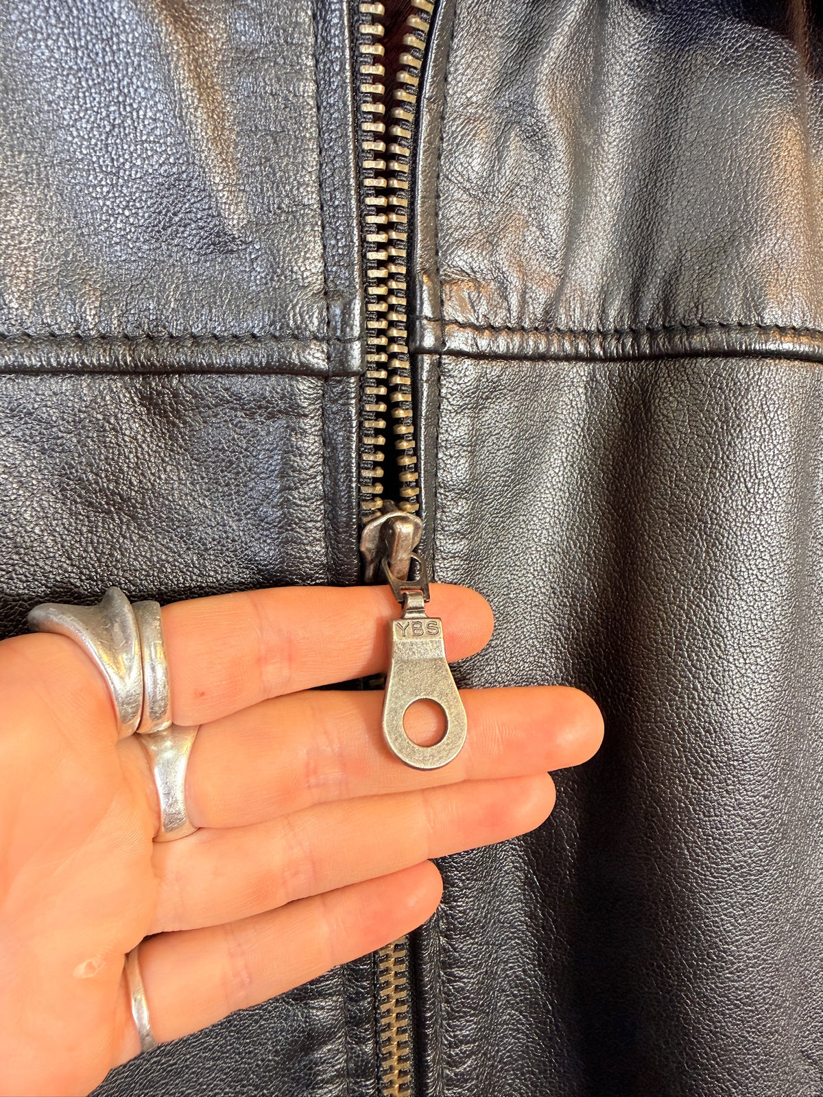 Vintage 1990's Wilson Black Leather Zip Up Jacket