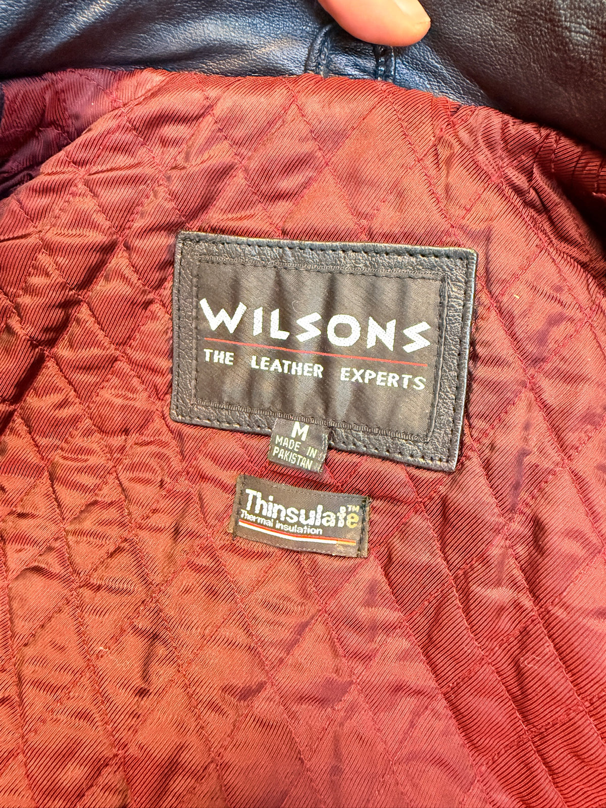 Vintage 1990's Wilson Black Leather Zip Up Jacket