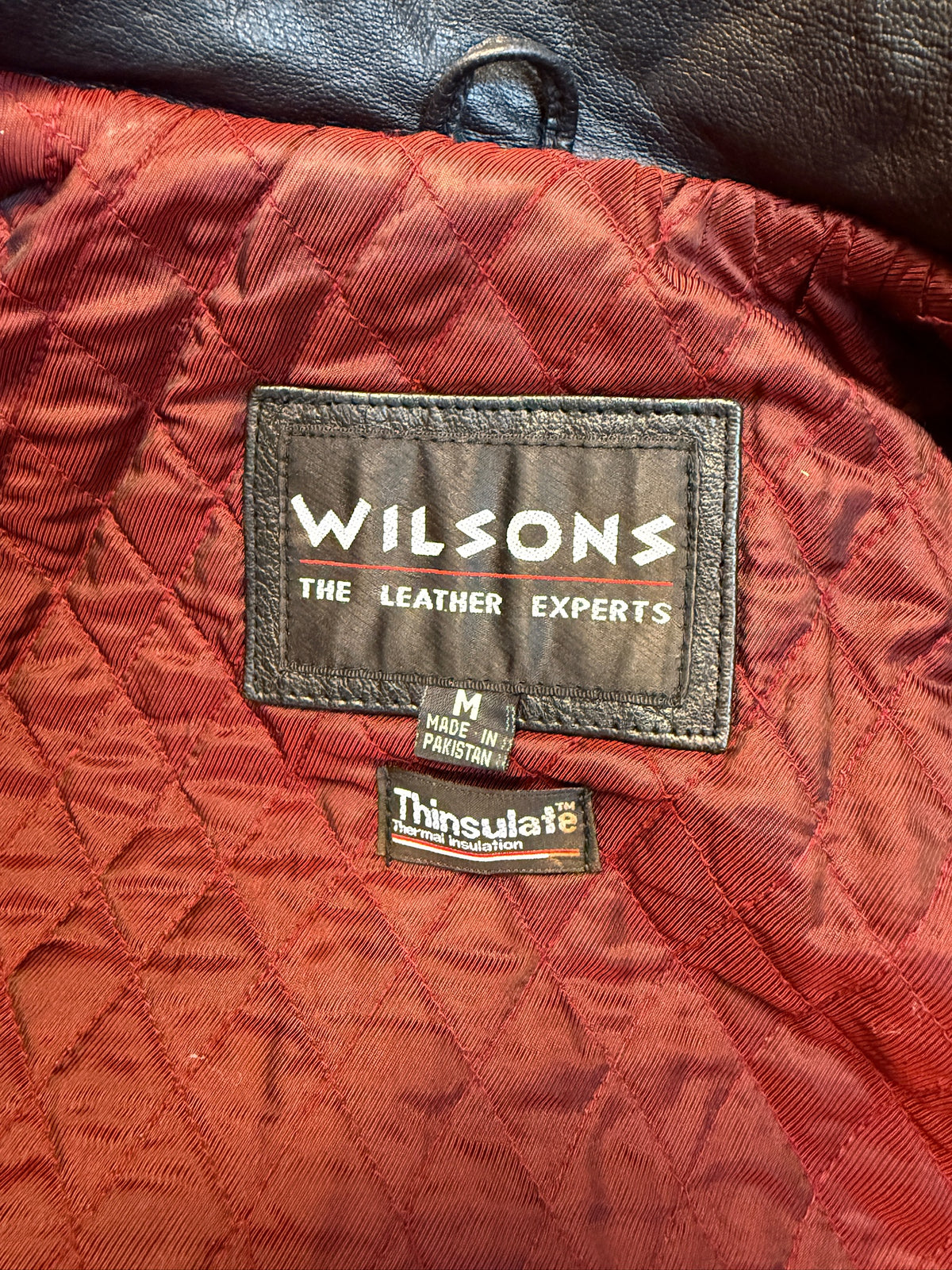 Vintage 1990's Wilson Black Leather Zip Up Jacket