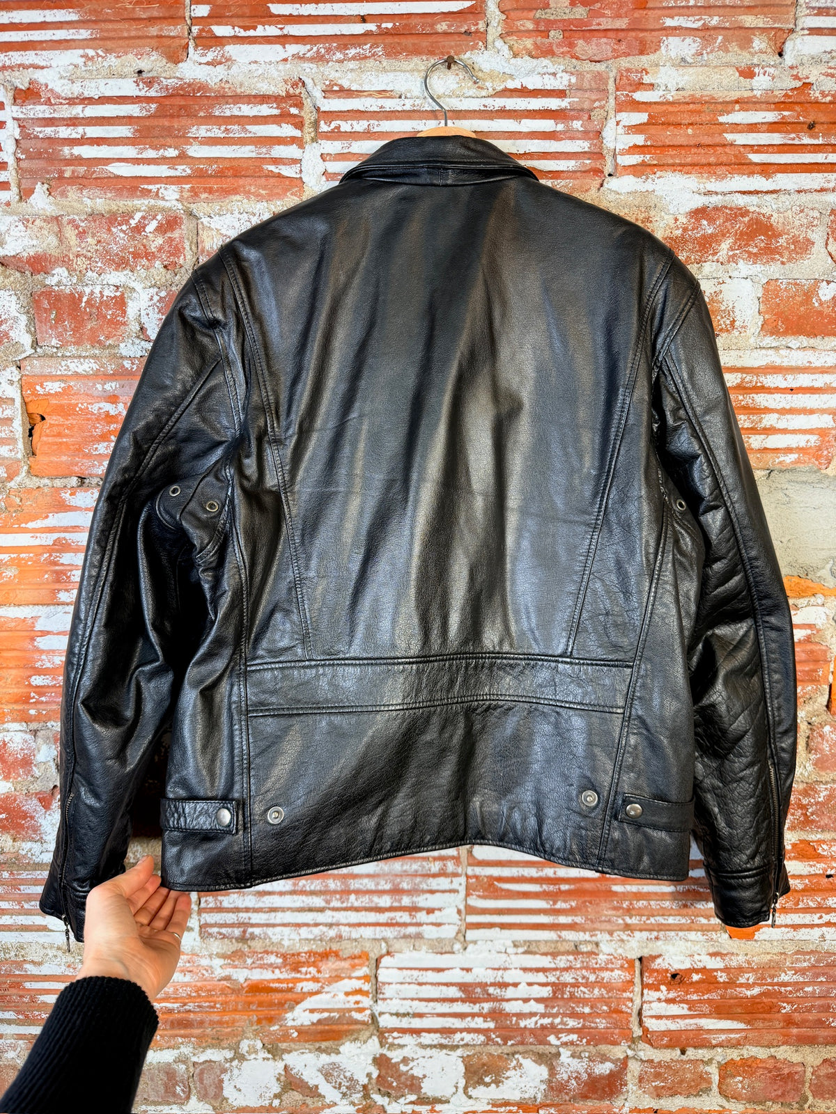 Vintage 1990's Wilson Black Leather Zip Up Jacket