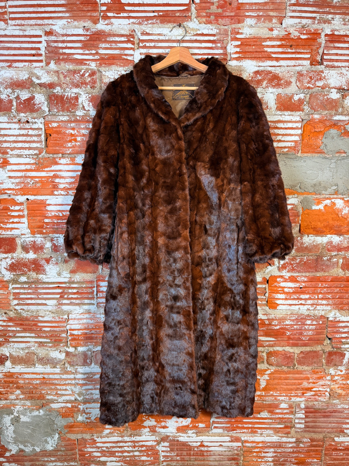 Vintage 1940's/50's Anchorage Fur Factory Brown Mink Full Length Jacket