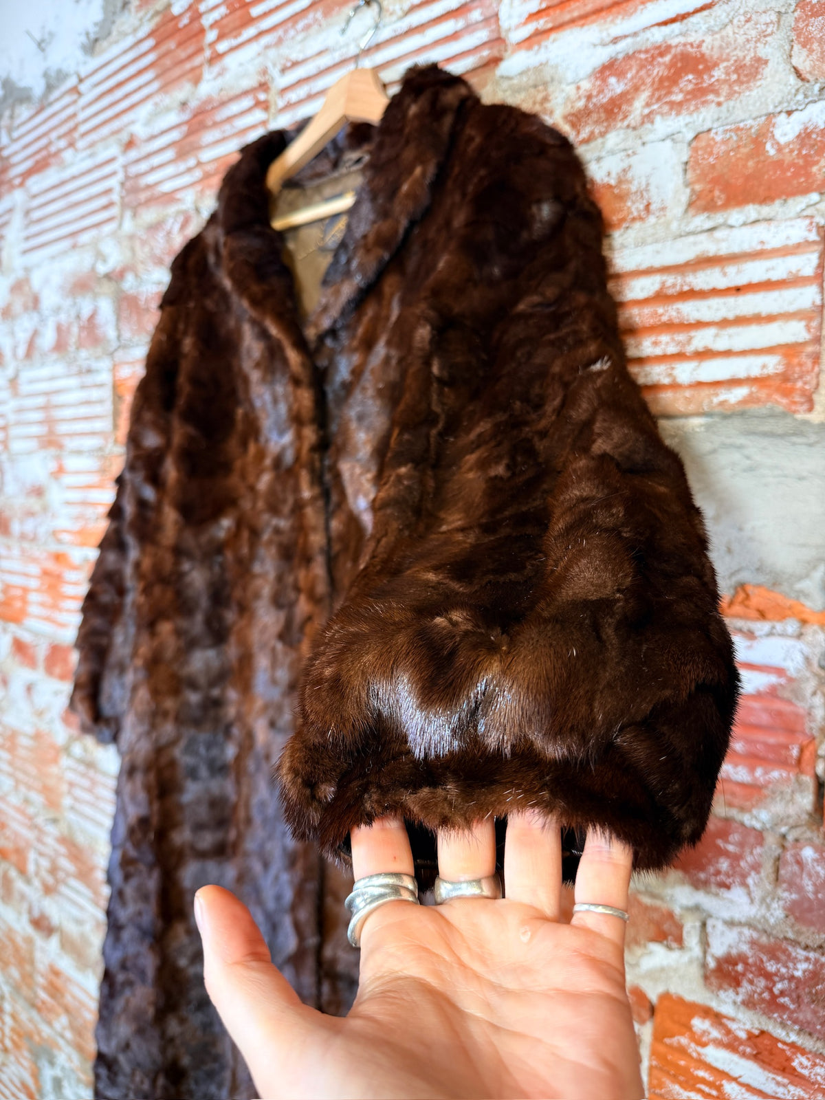 Vintage 1940's/50's Anchorage Fur Factory Brown Mink Full Length Jacket