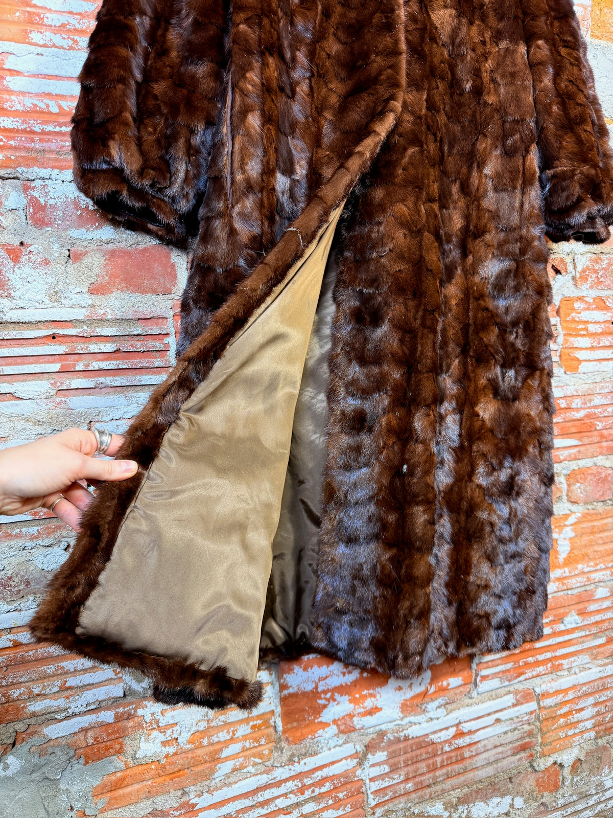 Vintage 1940's/50's Anchorage Fur Factory Brown Mink Full Length Jacket