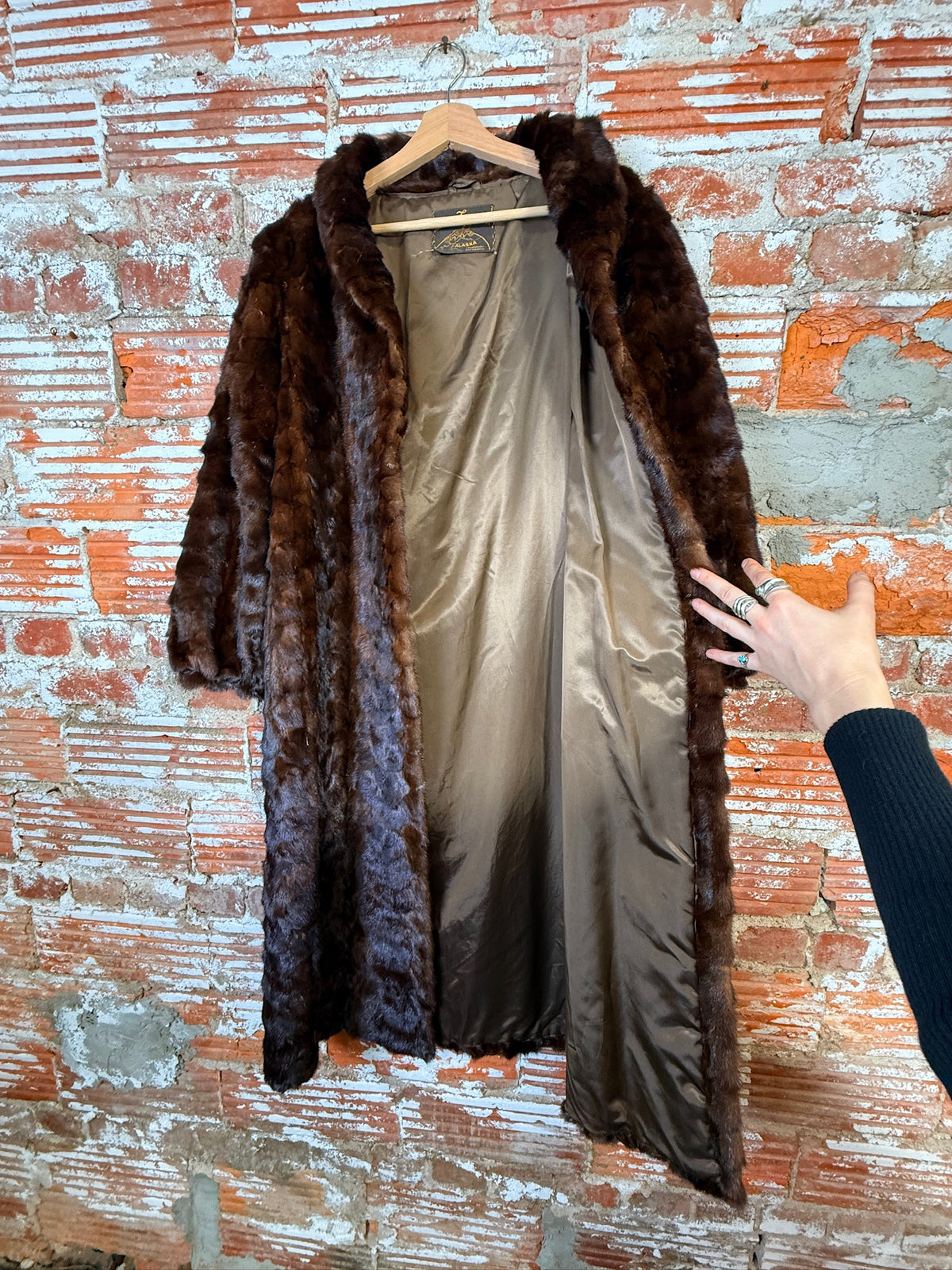Vintage 1940's/50's Anchorage Fur Factory Brown Mink Full Length Jacket