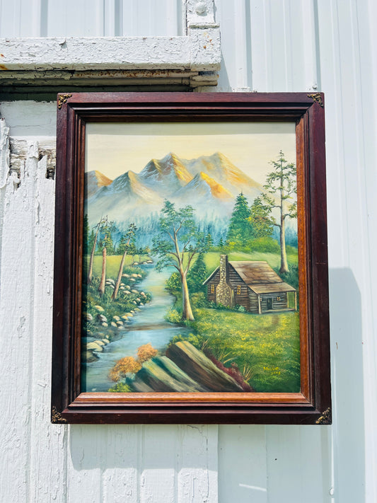 1995 "Cabin in the Woods" Oil on Canvas