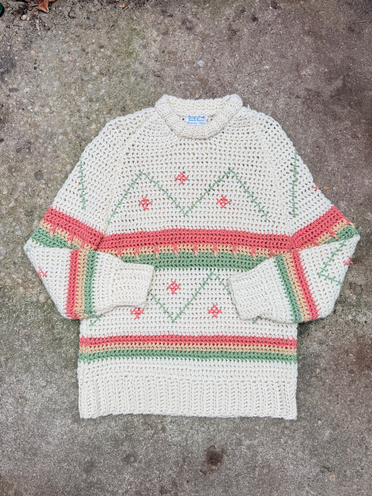 Vintage 1980's Flaherty Imports Pastel Knit Sweater