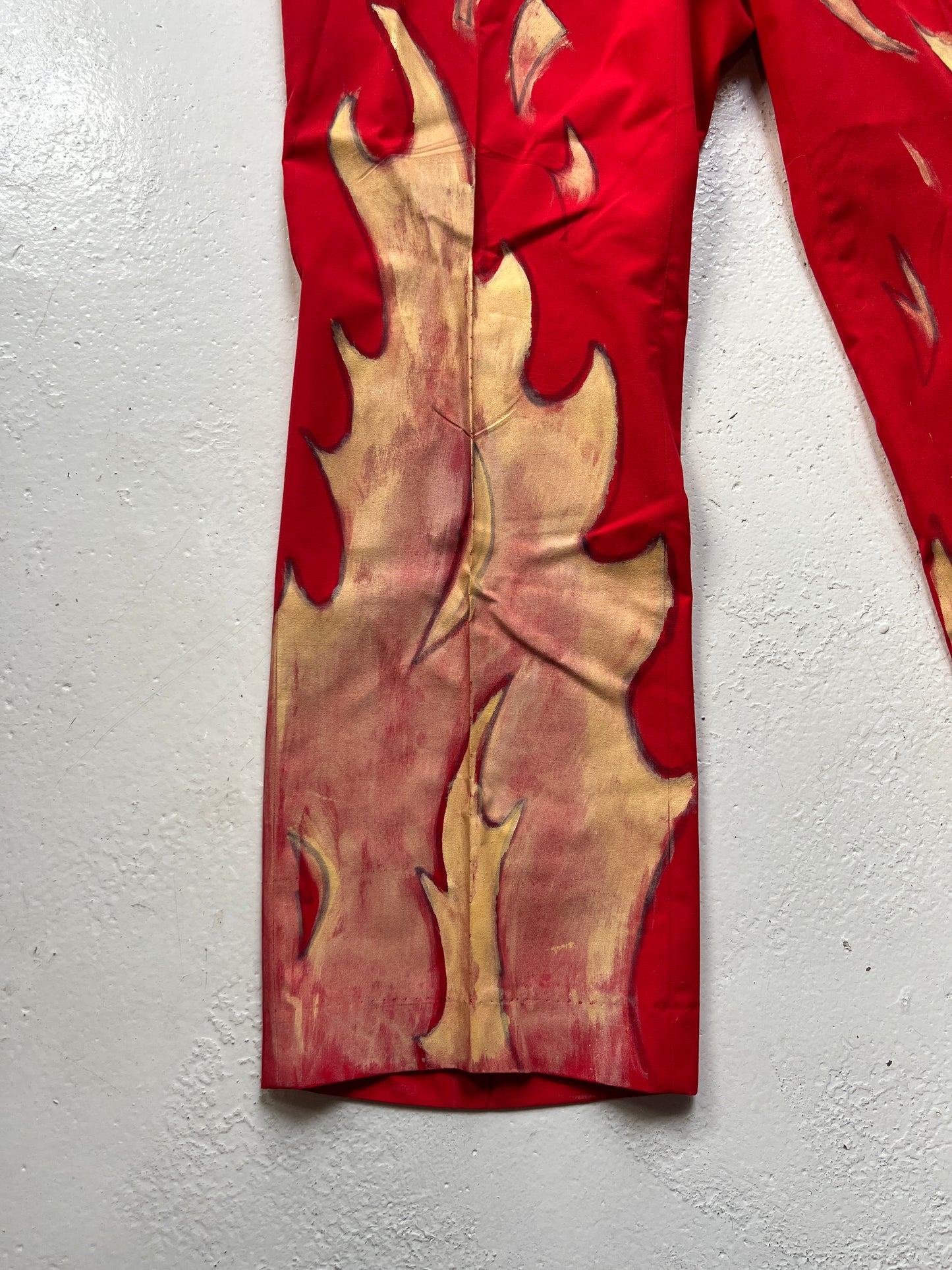 Vintage Hand Painted Fire Pants | Large (36)