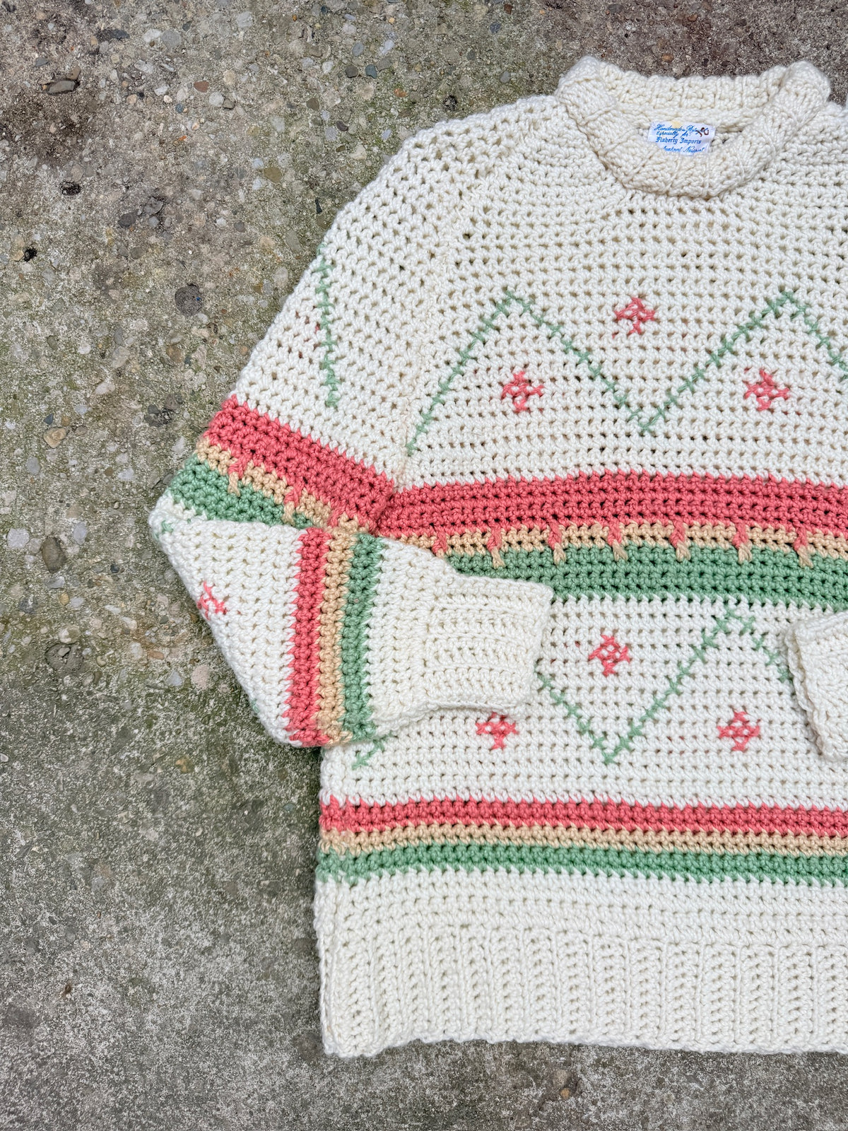 Vintage 1980's Flaherty Imports Pastel Knit Sweater
