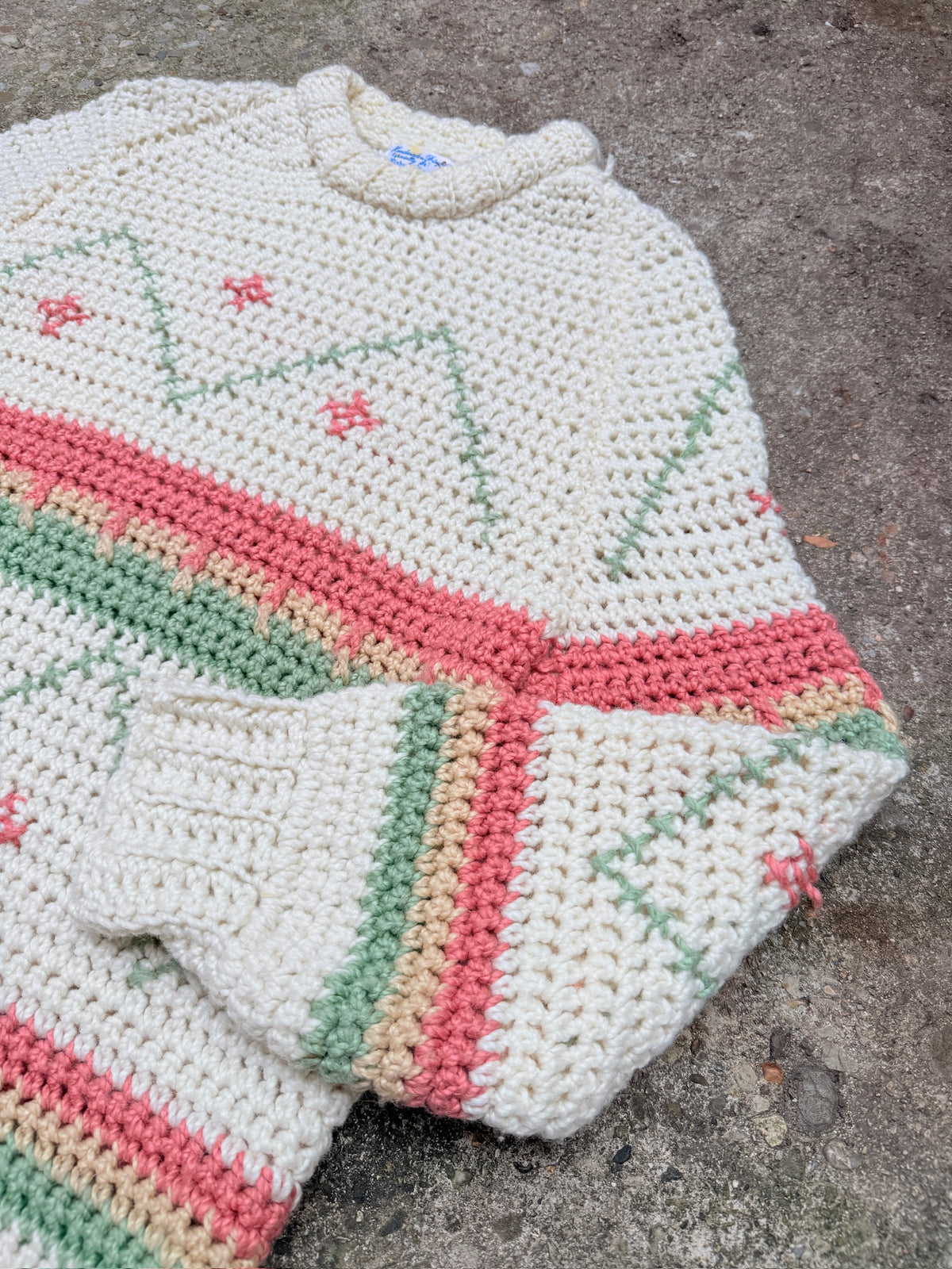 Vintage 1980's Flaherty Imports Pastel Knit Sweater