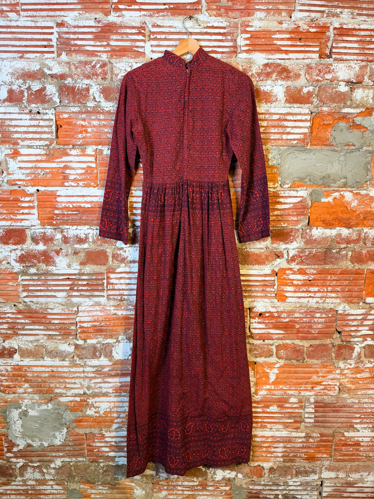 Vintage 1960's/70's Red & Black Sundeep Boho Maxi Dress