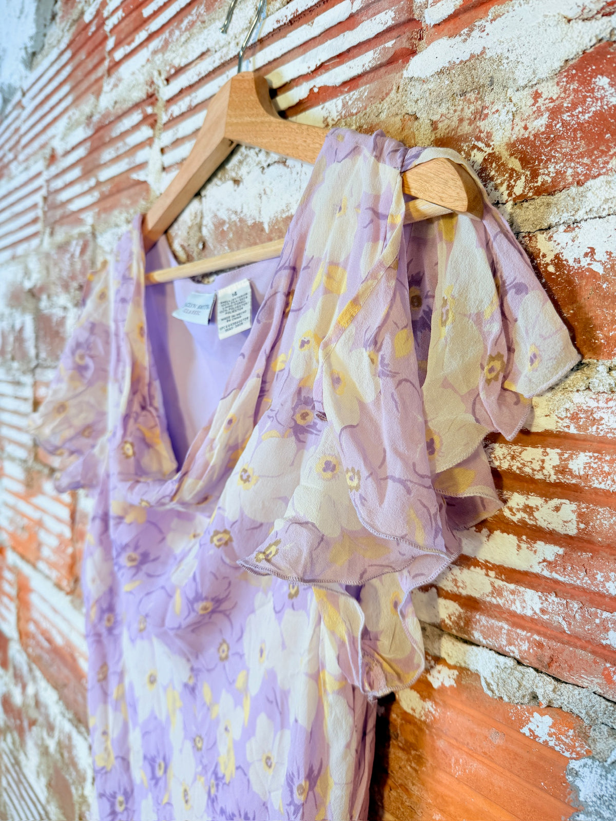 Vintage 1990's/00's Jaclyn Smith Purple Floral 100% Silk Midi Dress