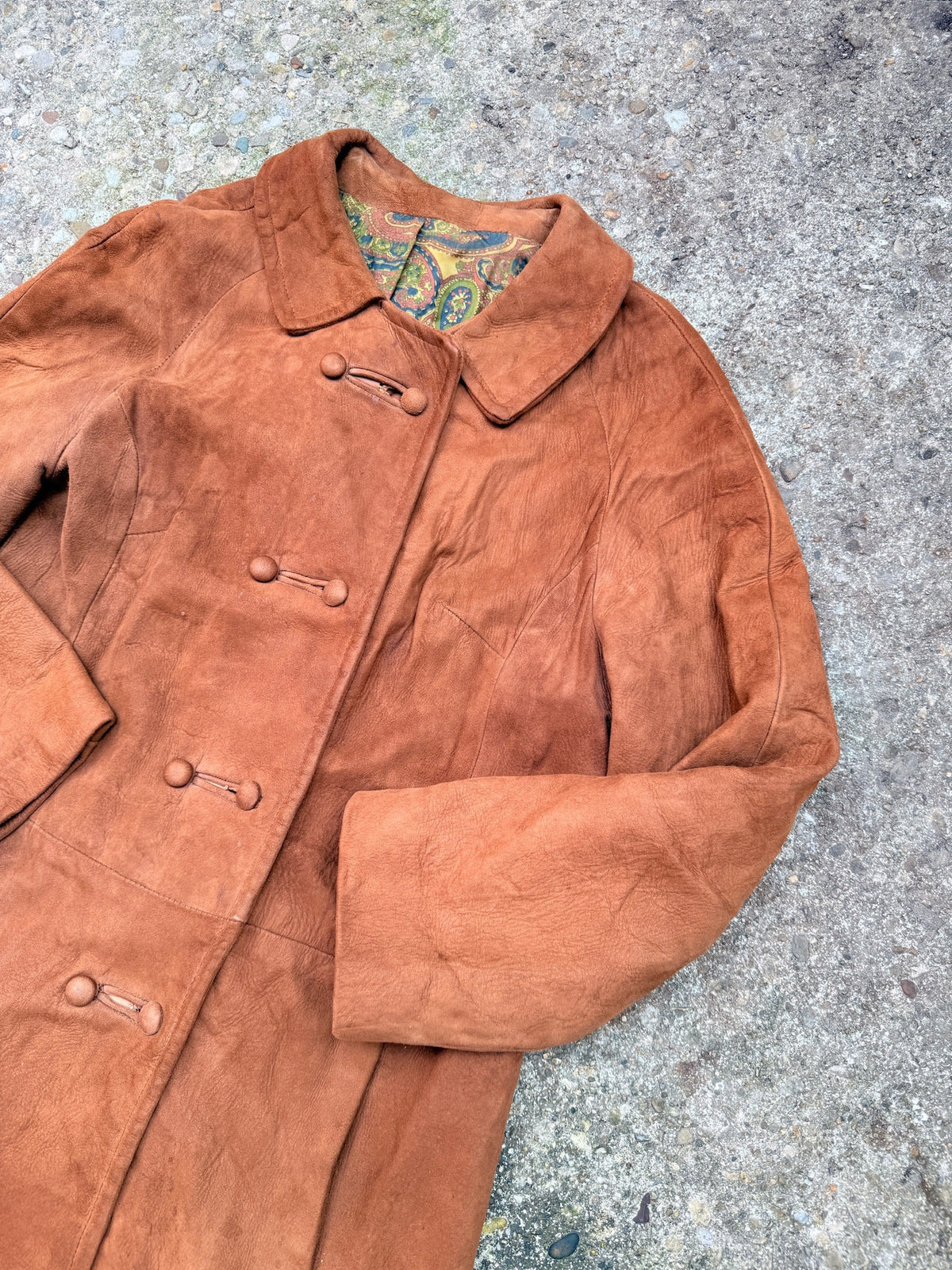 Vintage 1960's Brown Suede Double Button Jacket