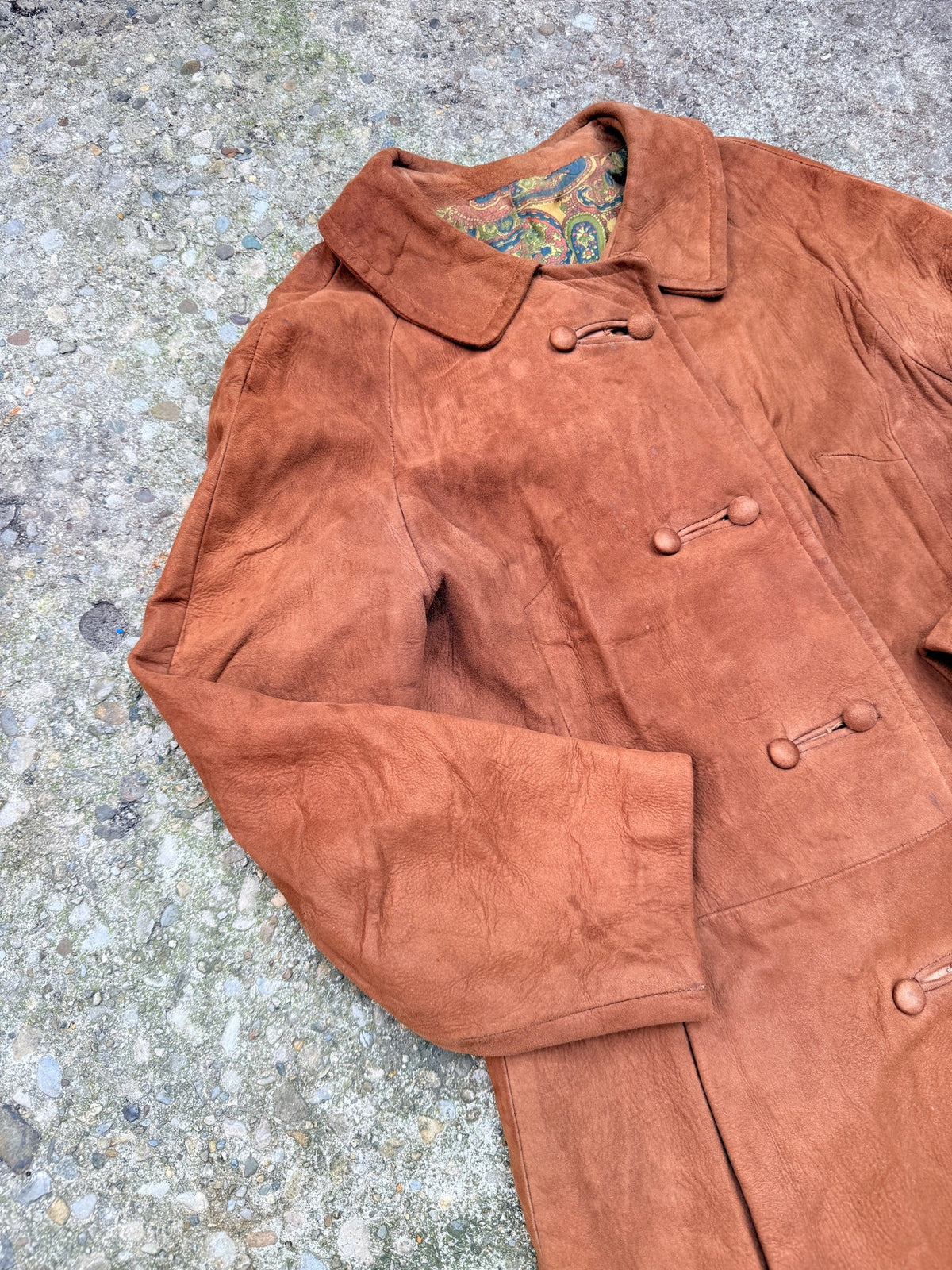 Vintage 1960's Brown Suede Double Button Jacket