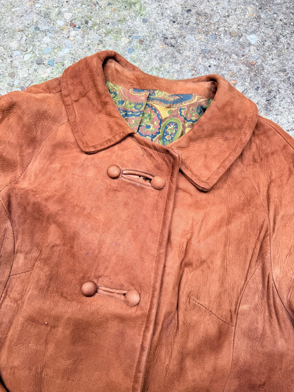 Vintage 1960's Brown Suede Double Button Jacket