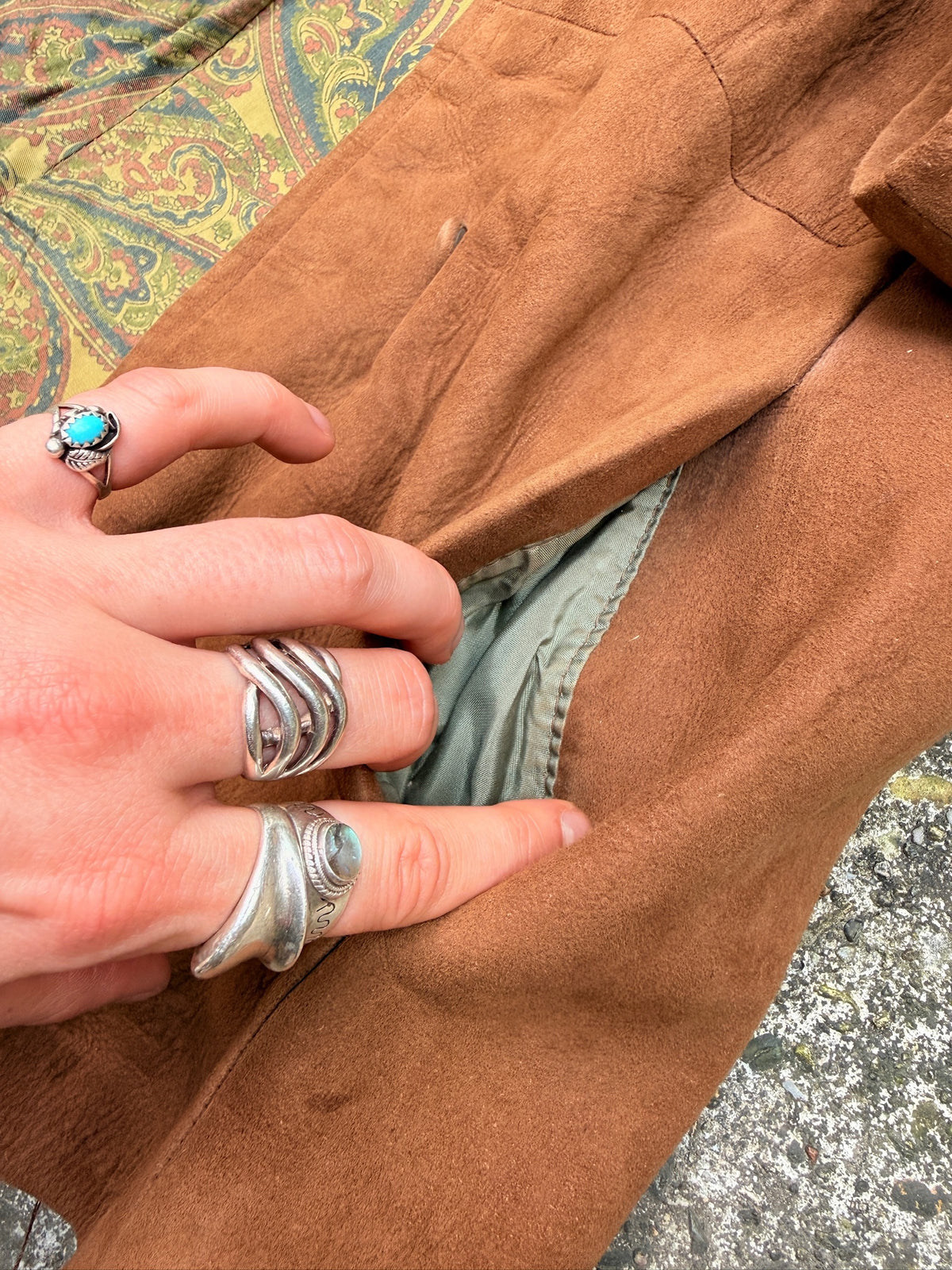 Vintage 1960's Brown Suede Double Button Jacket