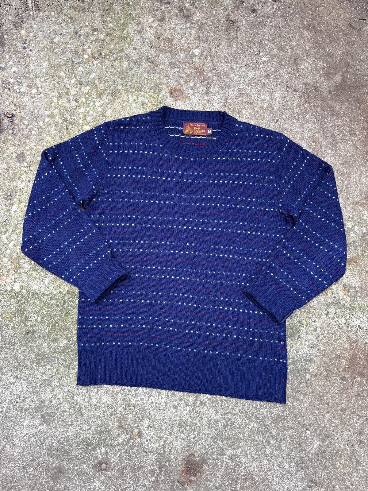 Vintage 1980's Penobscot Bay Blue Speckled Wool Sweater